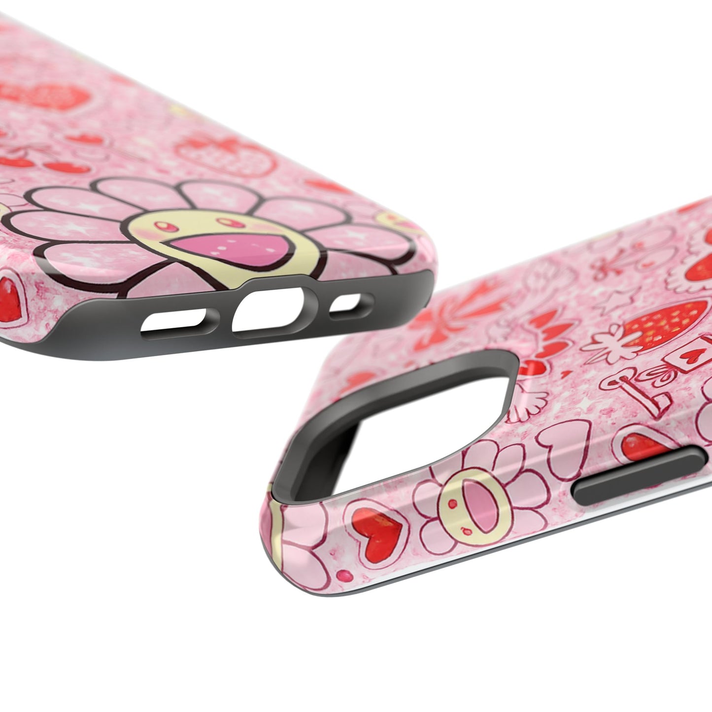 Cute Pink Kawaii Floral Phone Case — Impact-Resistant