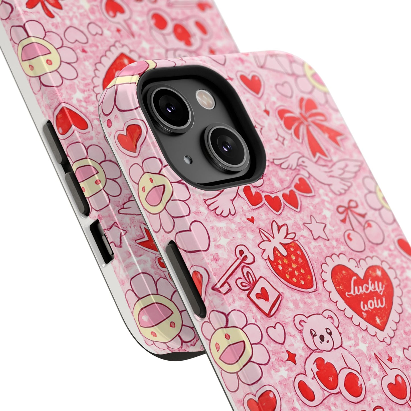 Cute Pink Kawaii Floral Phone Case — Impact-Resistant