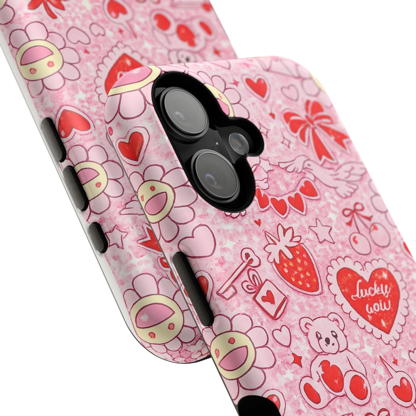 Cute Pink Kawaii Floral Phone Case — Impact-Resistant