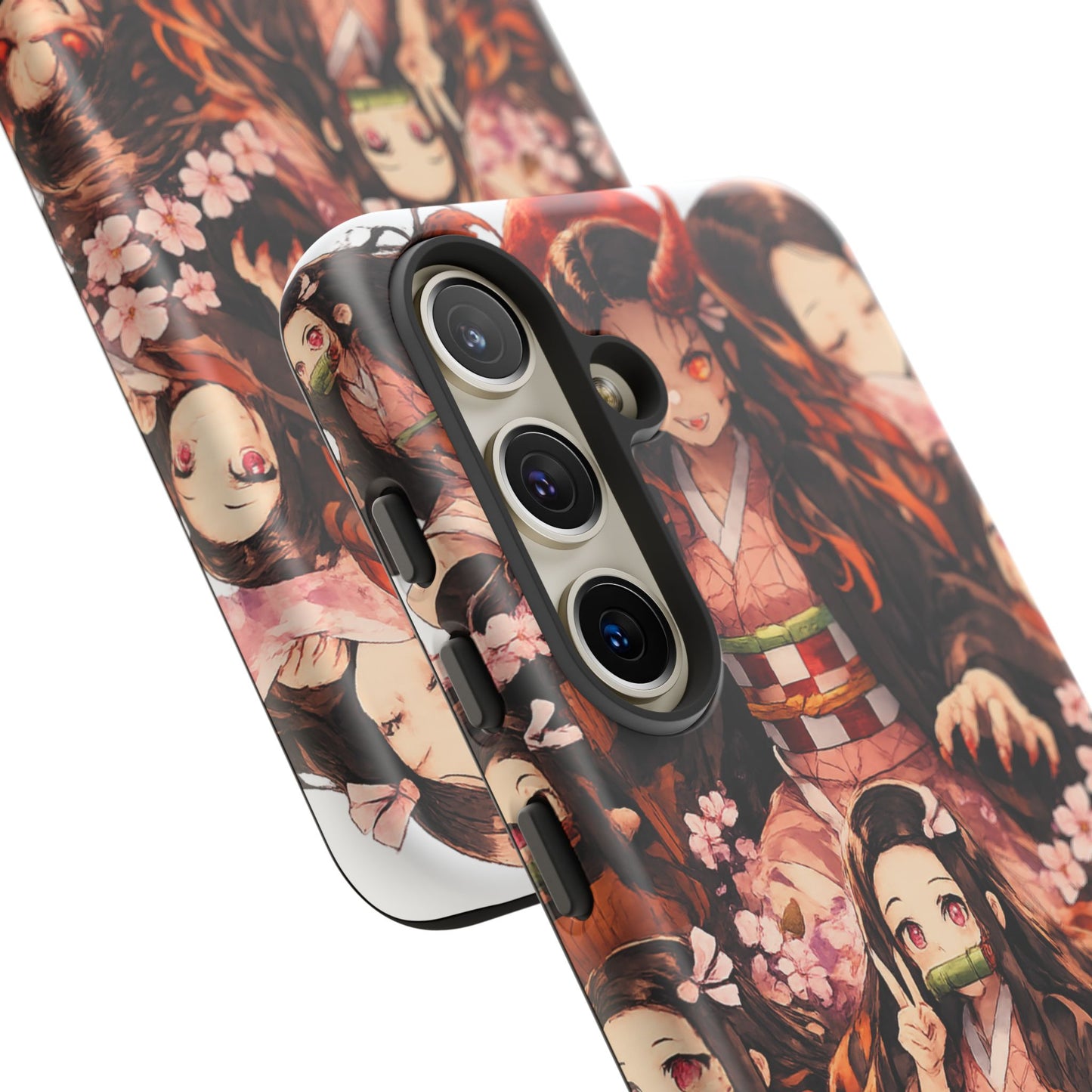 Anime Phone Case — Floral Nezuko Pattern Tough Case