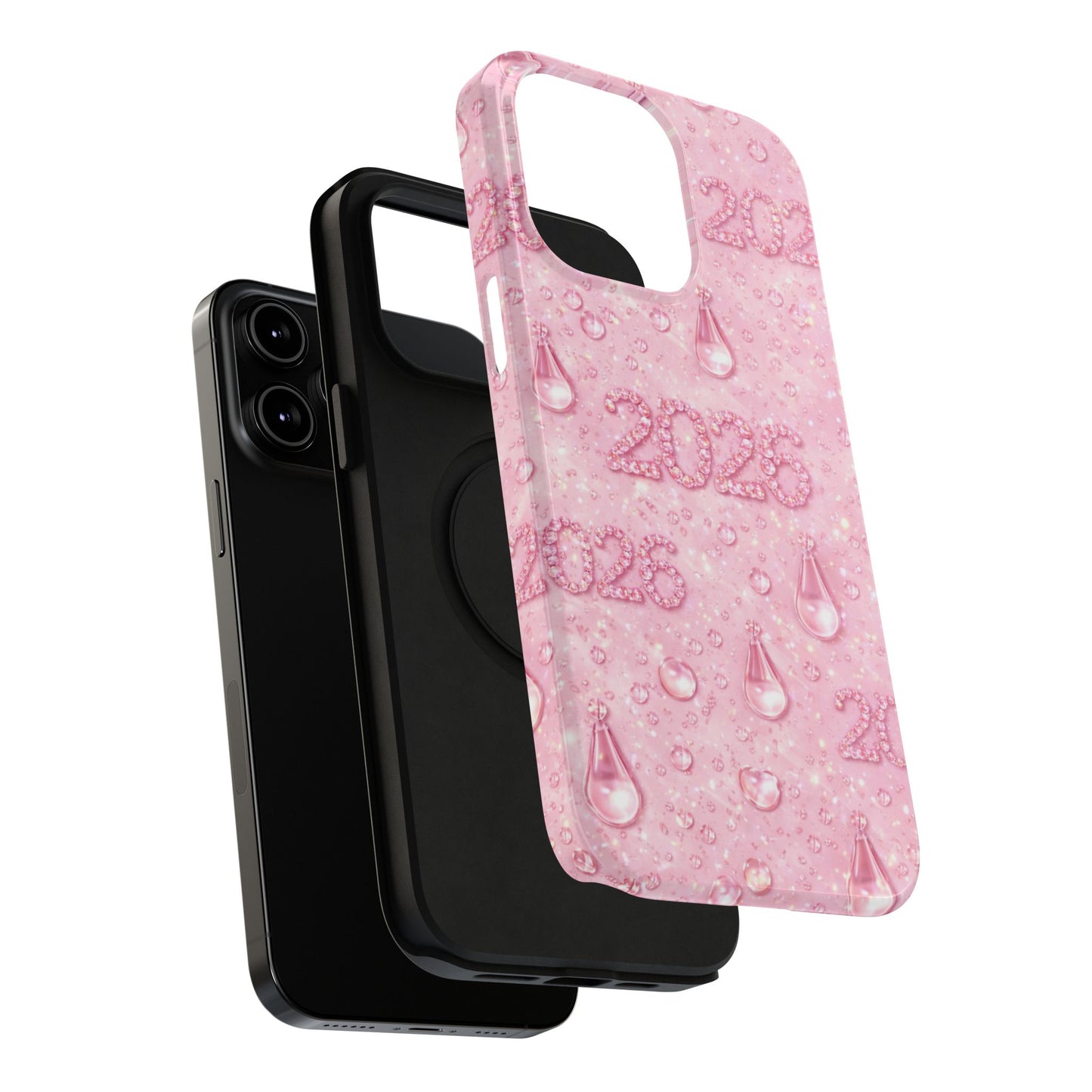 2026 Pink Waterdrop Phone Case — Impact-Resistant Protective Cover