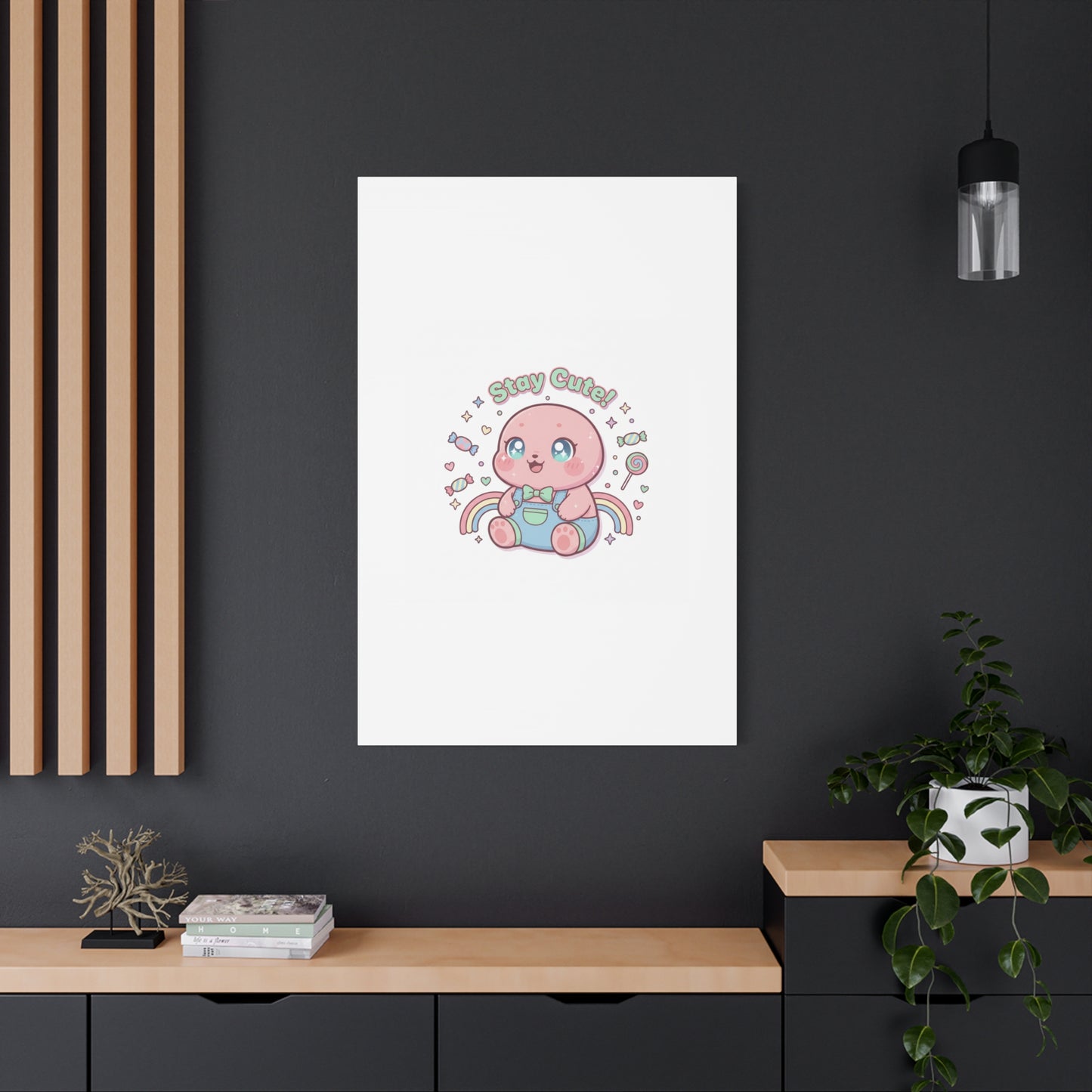 Stay Cute Kawaii Octopus Canvas | Cutecore Pastel, Candy kawaii art