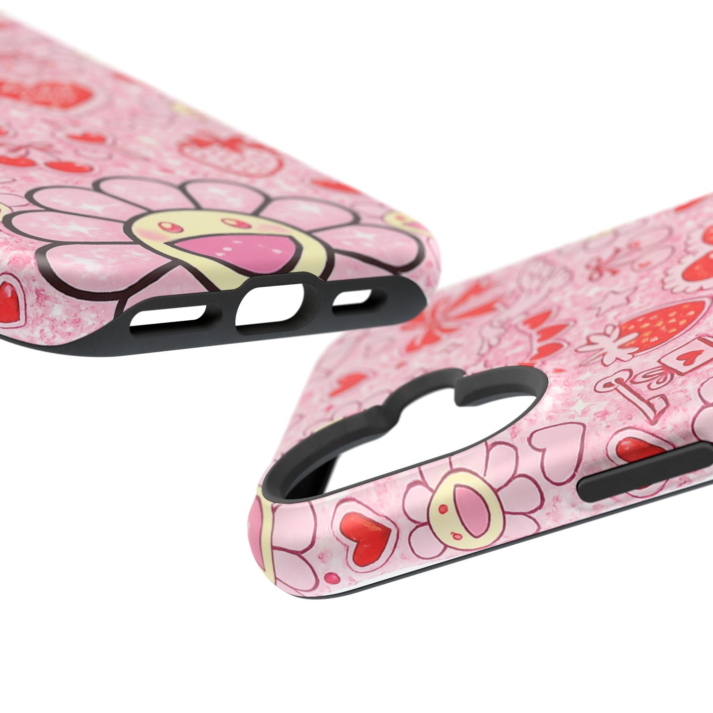 Cute Pink Kawaii Floral Phone Case — Impact-Resistant