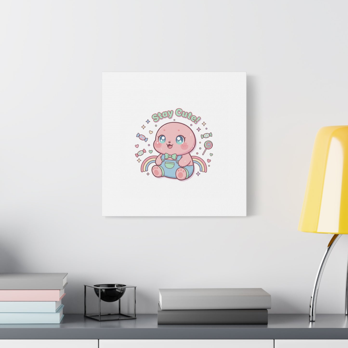 Stay Cute Kawaii Octopus Canvas | Cutecore Pastel, Candy kawaii art