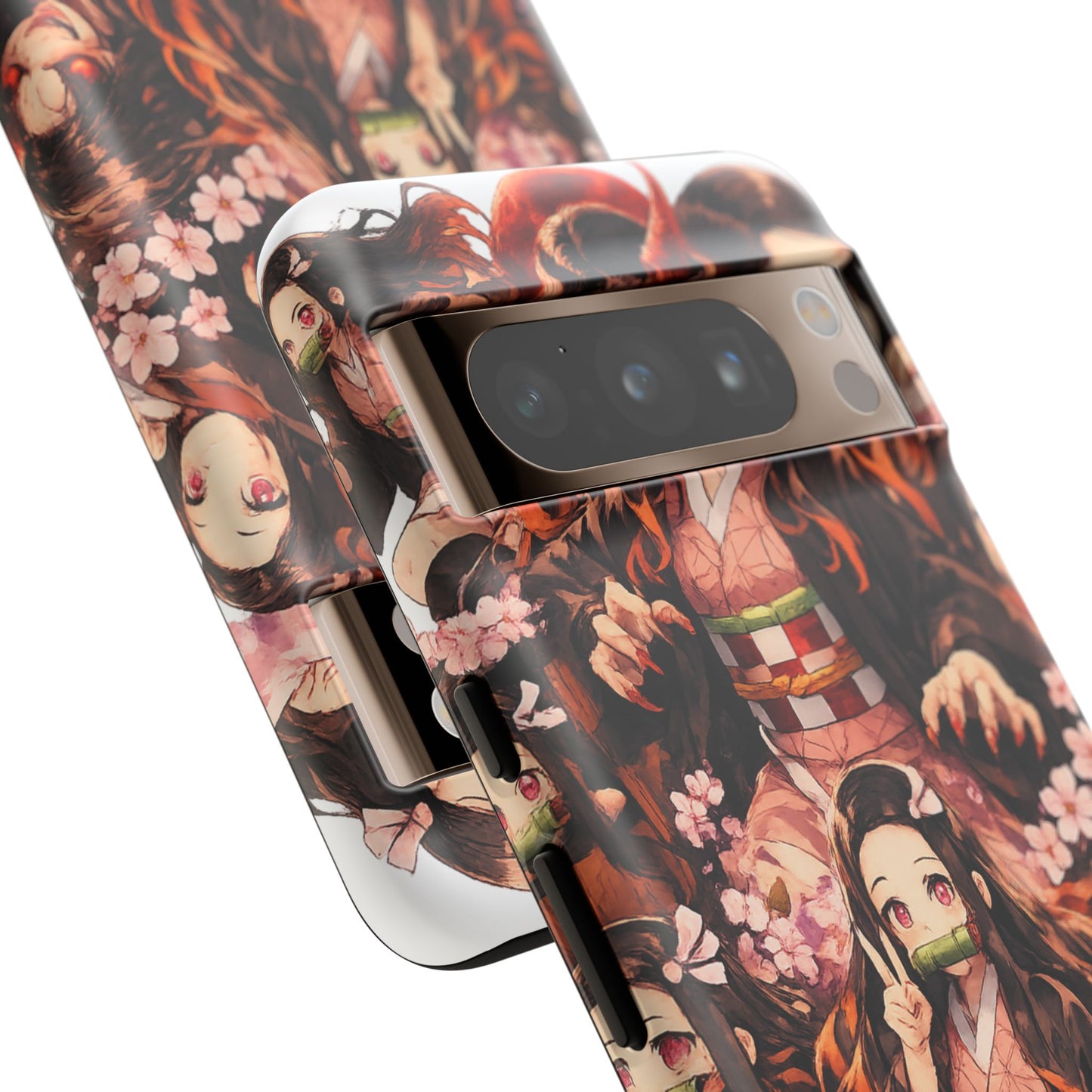 Anime Phone Case — Floral Nezuko Pattern Tough Case