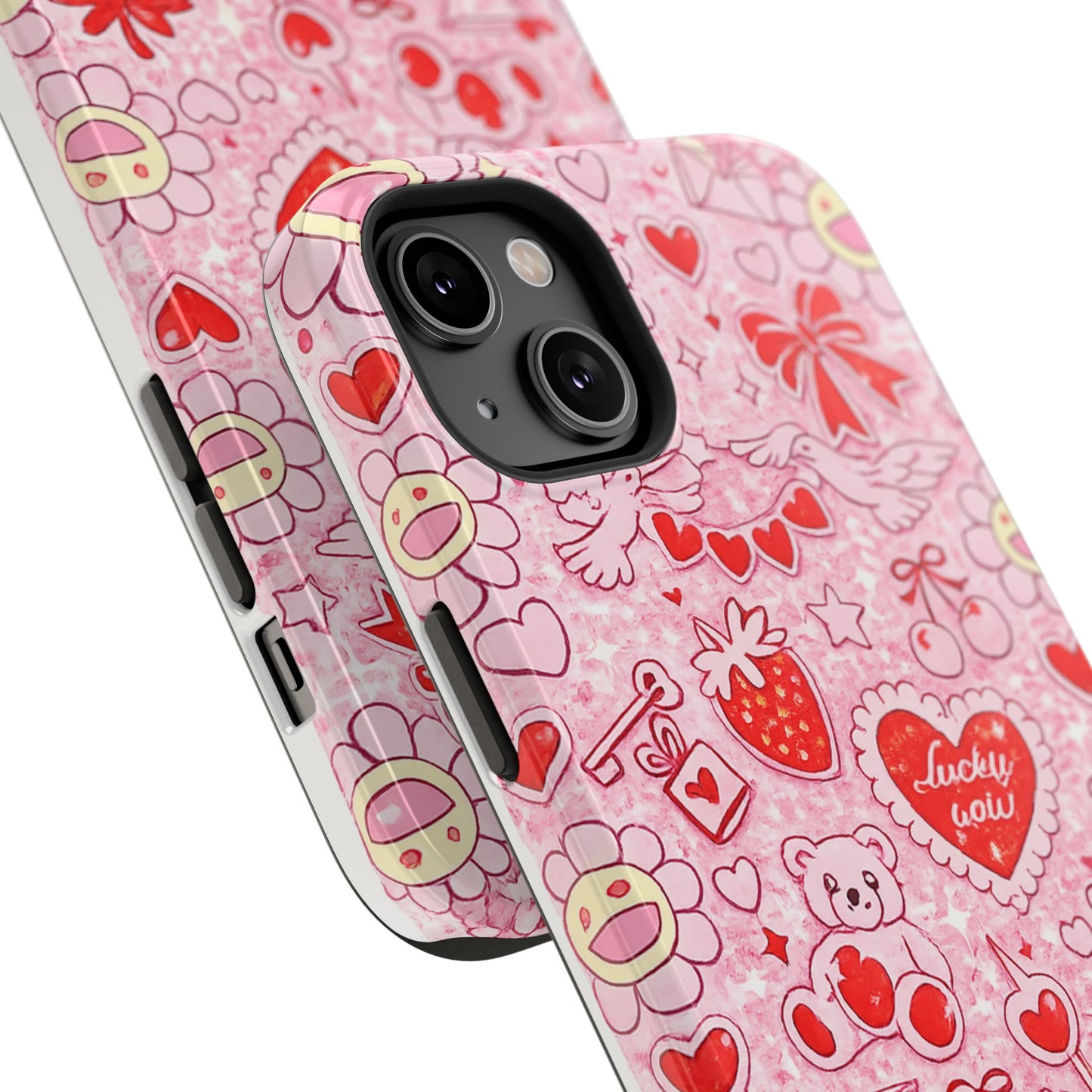 Cute Pink Kawaii Floral Phone Case — Impact-Resistant