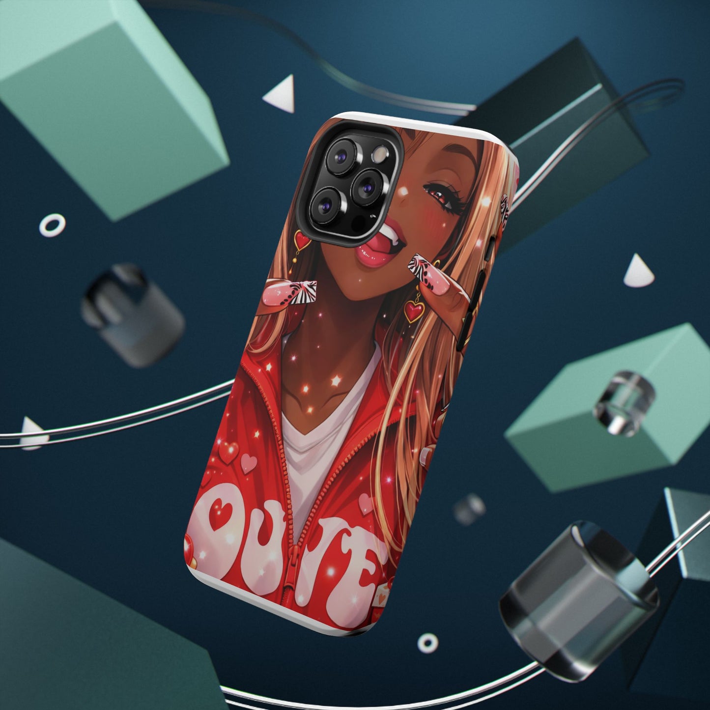 Love Phone Case — Red Heart Jacket Impact-Resistant Case