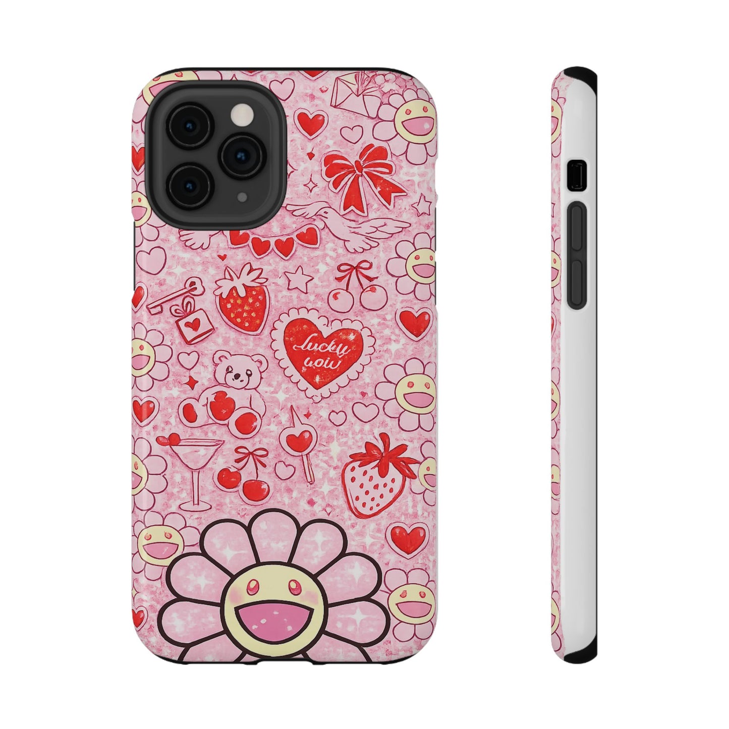 Cute Pink Kawaii Floral Phone Case — Impact-Resistant