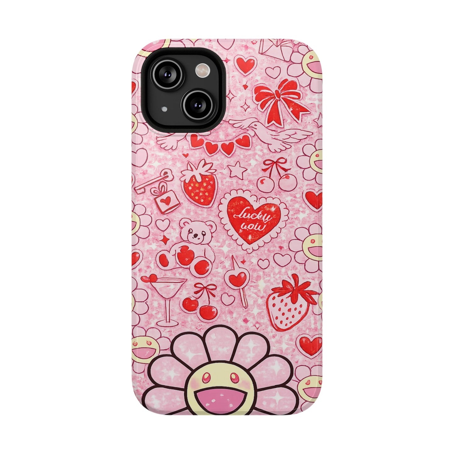 Cute Pink Kawaii Floral Phone Case — Impact-Resistant