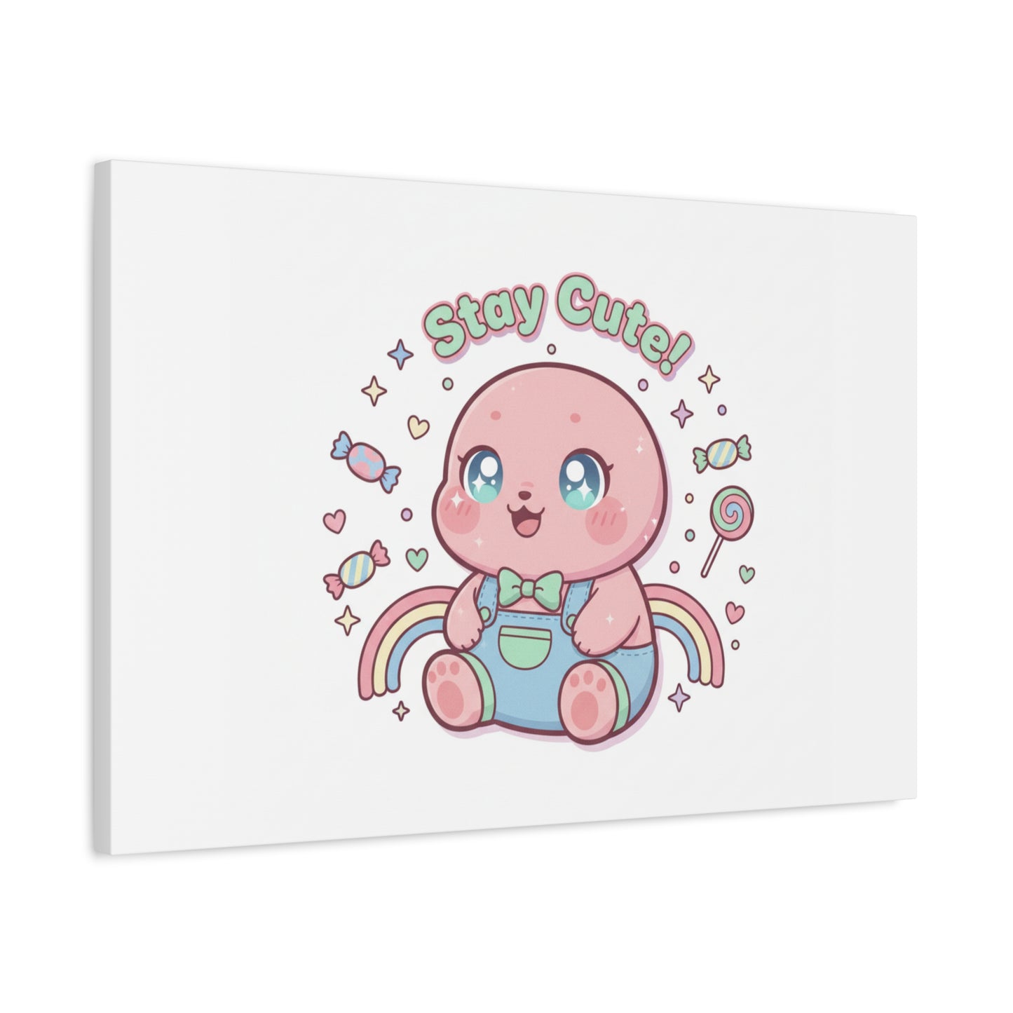 Stay Cute Kawaii Octopus Canvas | Cutecore Pastel, Candy kawaii art