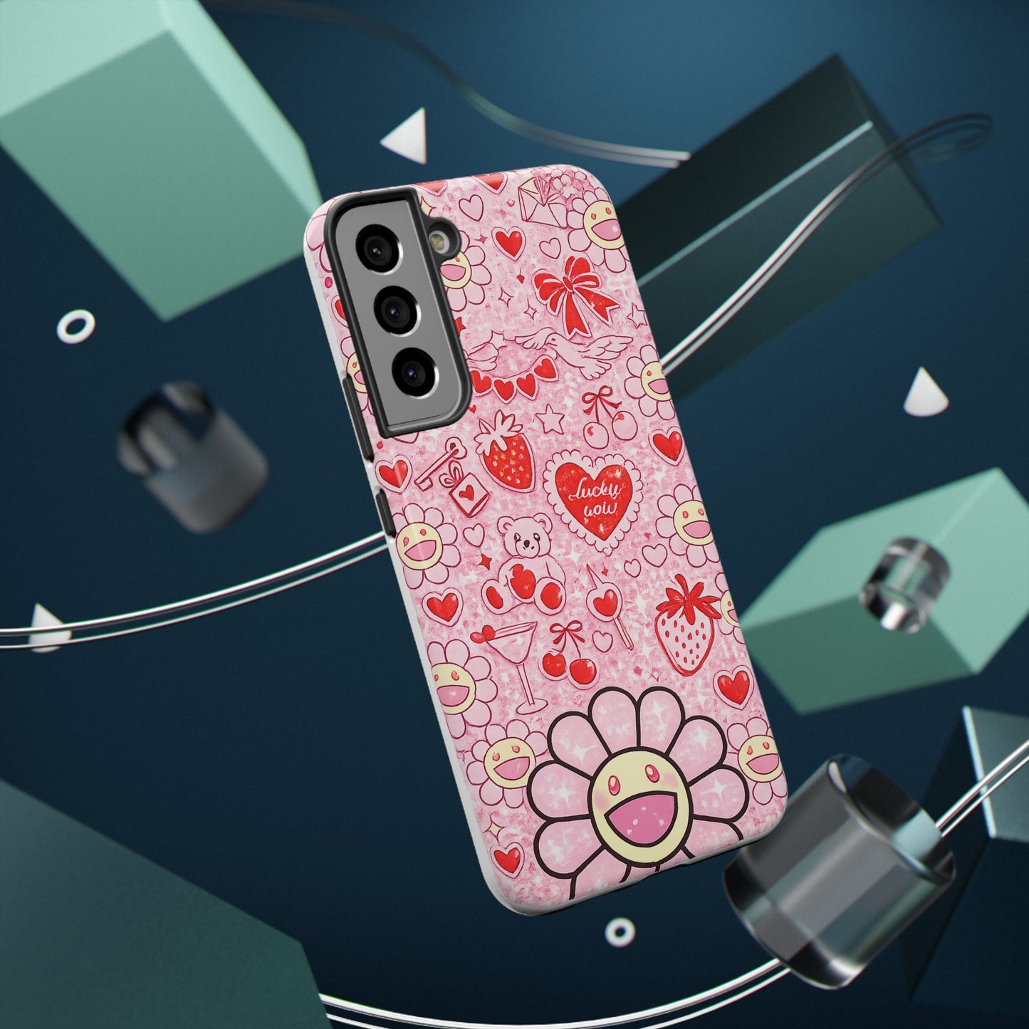 Cute Pink Kawaii Floral Phone Case — Impact-Resistant