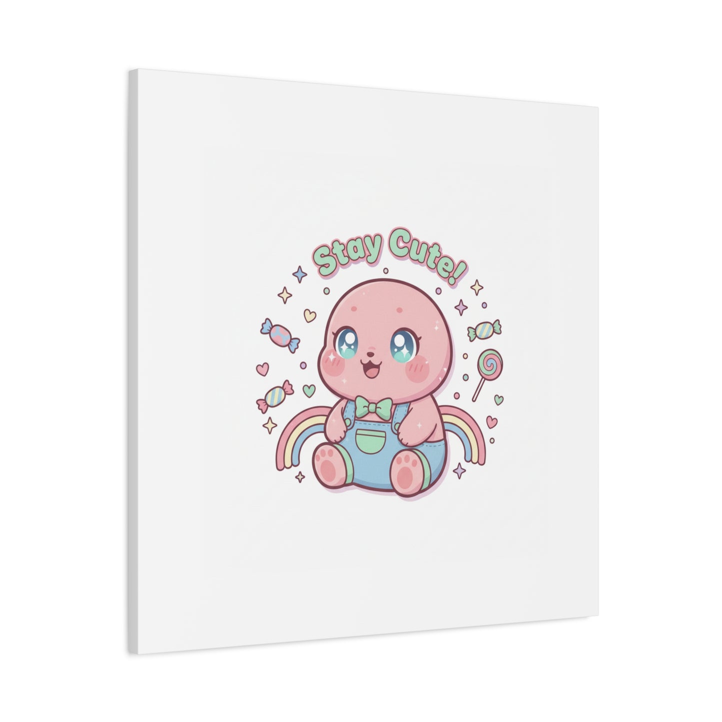Stay Cute Kawaii Octopus Canvas | Cutecore Pastel, Candy kawaii art