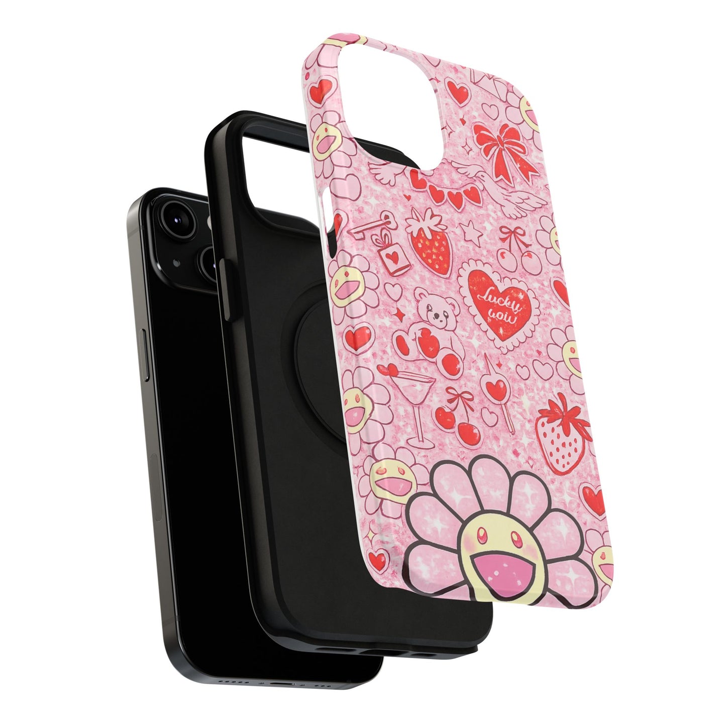 Cute Pink Kawaii Floral Phone Case — Impact-Resistant