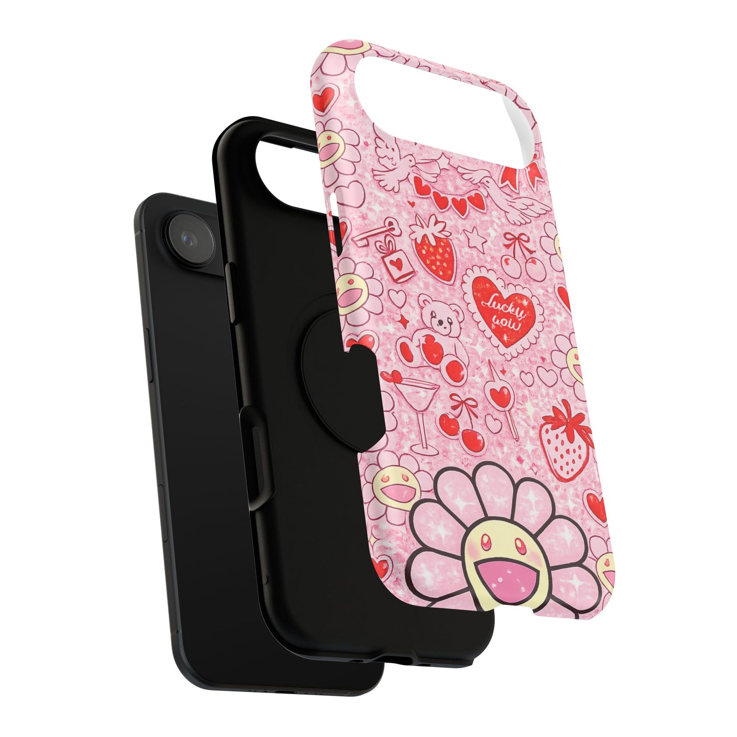 Cute Pink Kawaii Floral Phone Case — Impact-Resistant