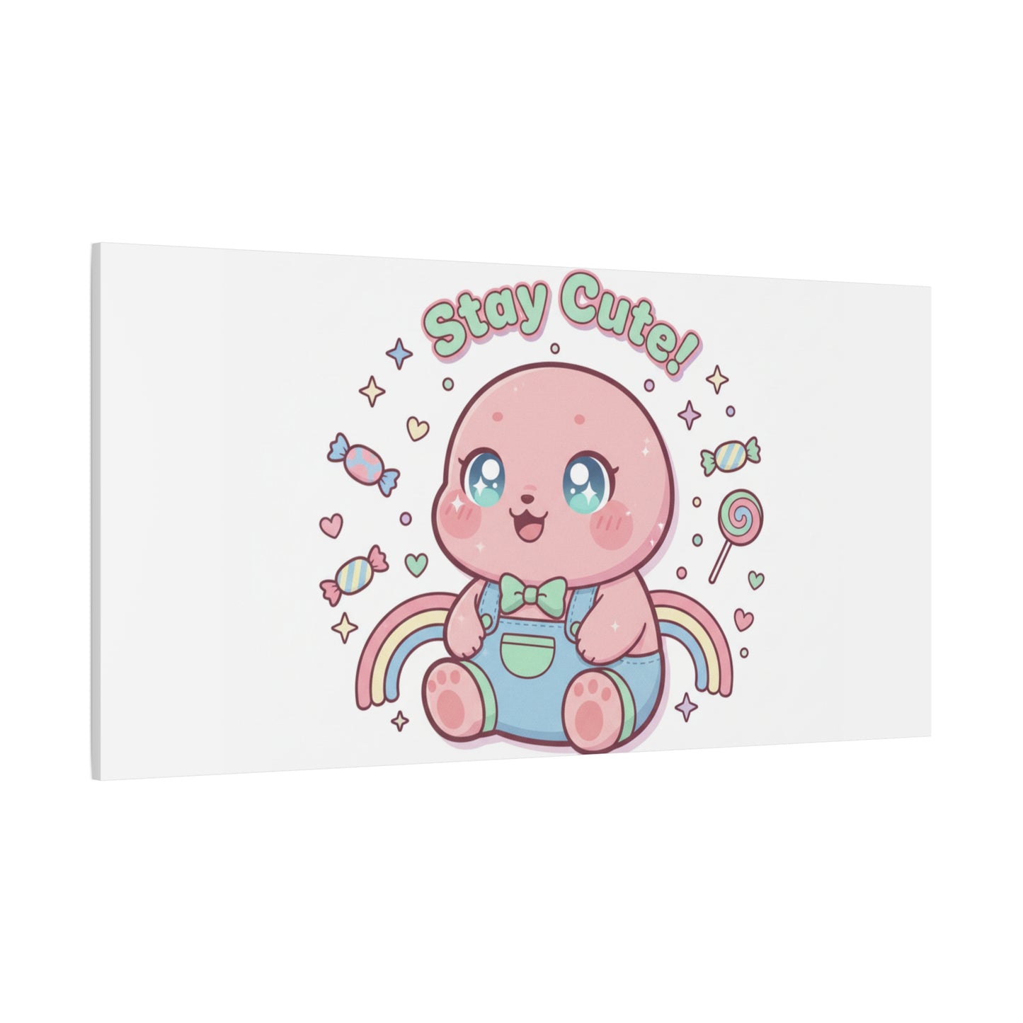 Stay Cute Kawaii Octopus Canvas | Cutecore Pastel, Candy kawaii art