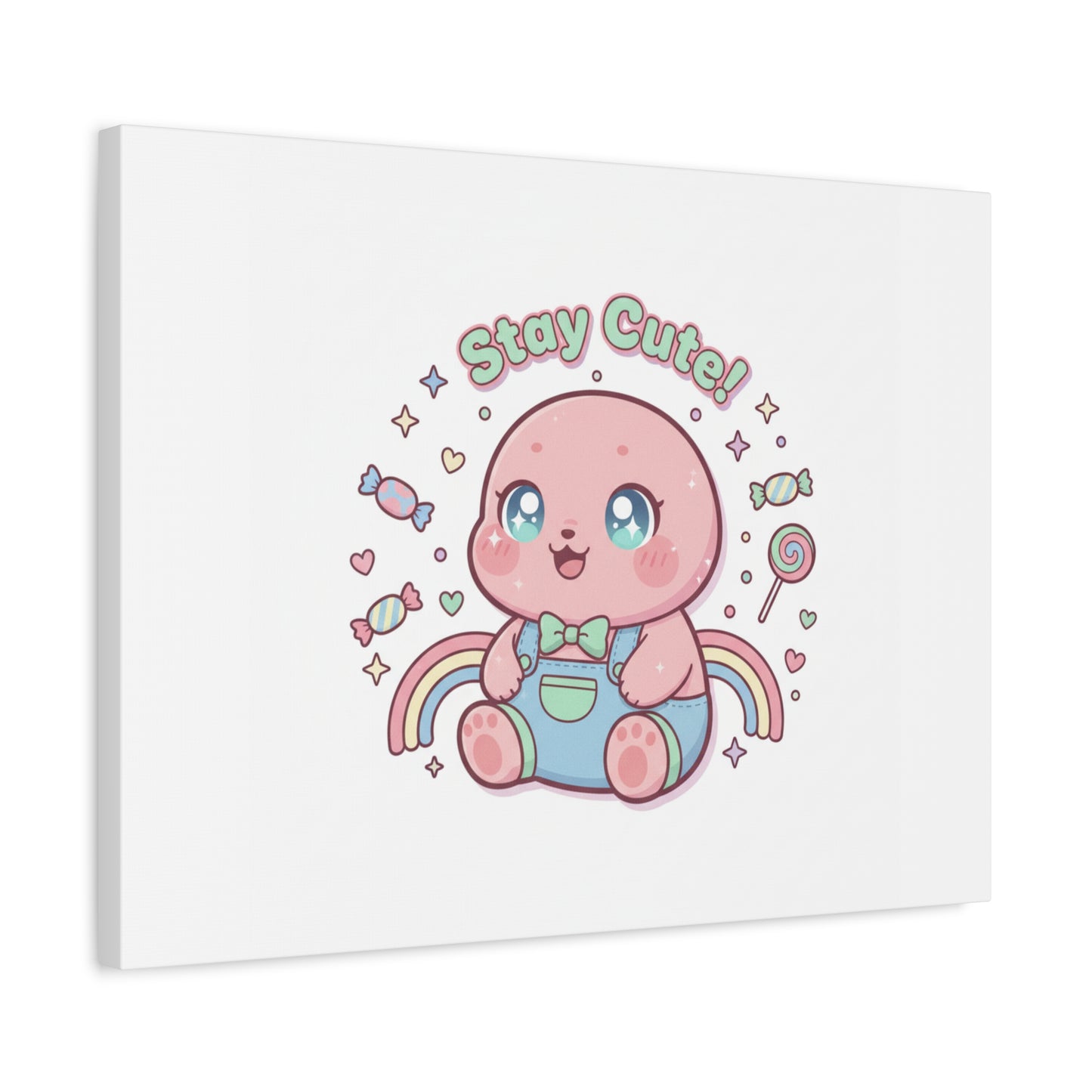 Stay Cute Kawaii Octopus Canvas | Cutecore Pastel, Candy kawaii art