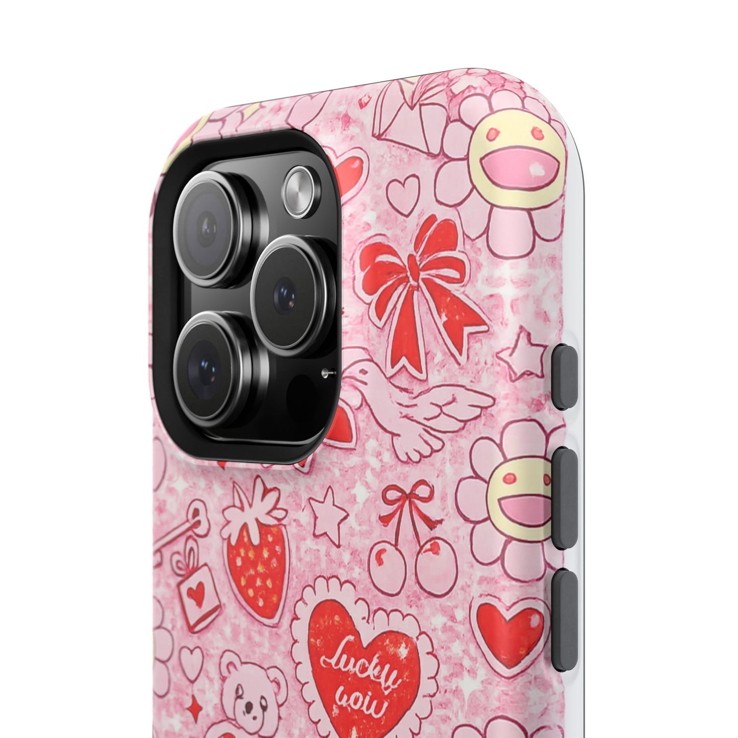 Cute Pink Kawaii Floral Phone Case — Impact-Resistant