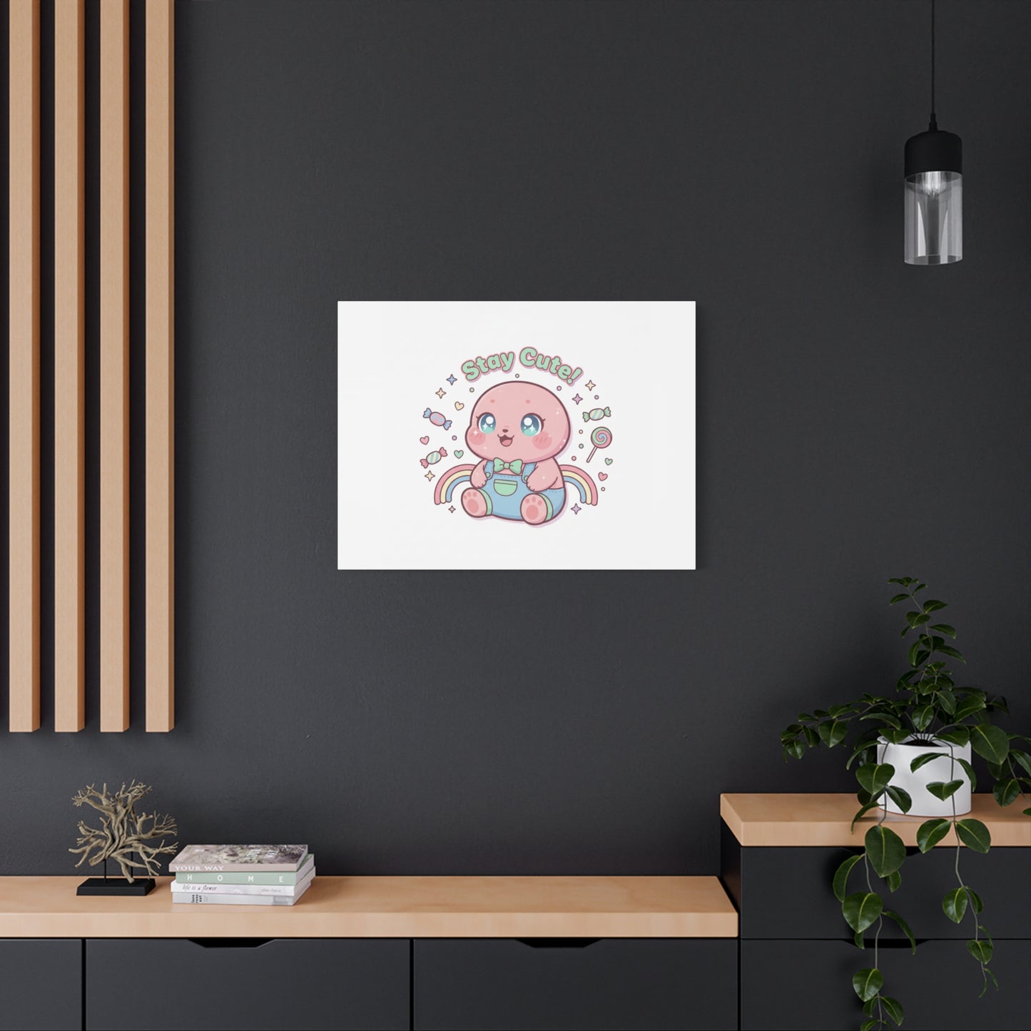 Stay Cute Kawaii Octopus Canvas | Cutecore Pastel, Candy kawaii art