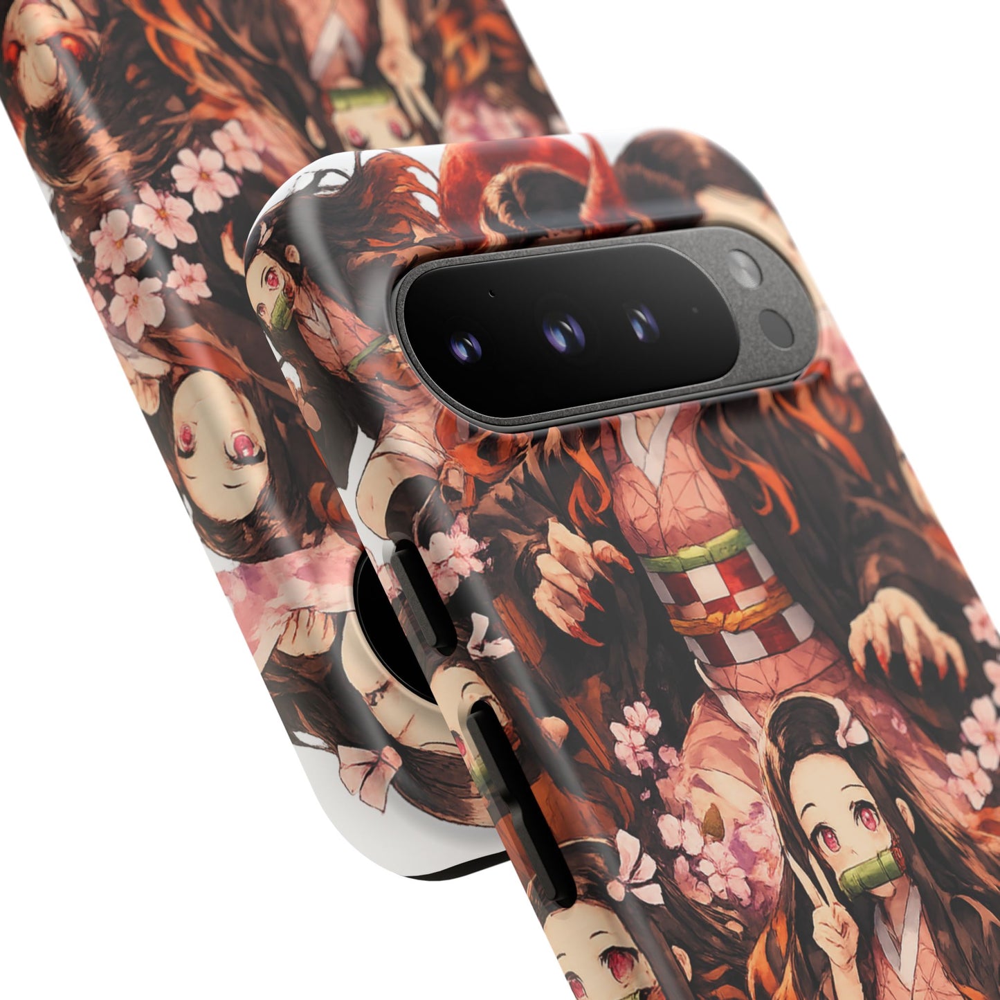Anime Phone Case — Floral Nezuko Pattern Tough Case