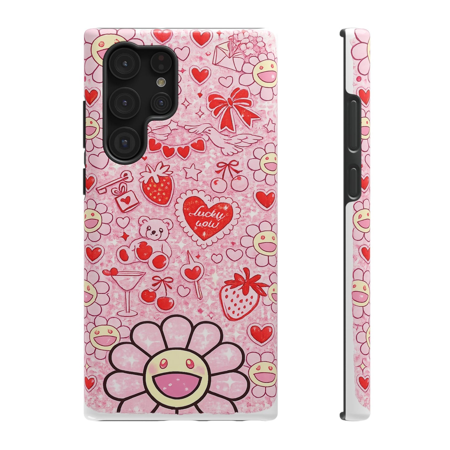Cute Pink Kawaii Floral Phone Case — Impact-Resistant
