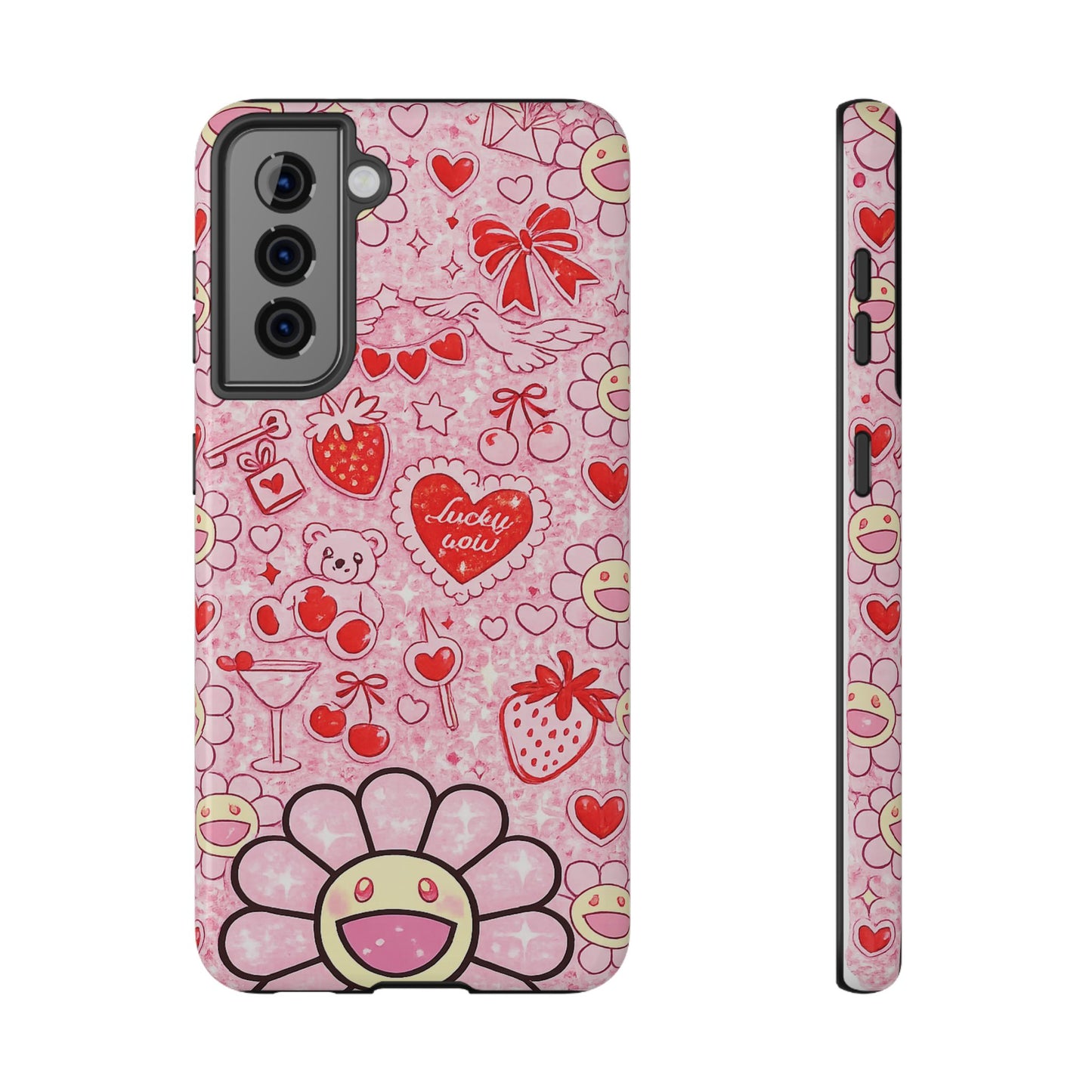 Cute Pink Kawaii Floral Phone Case — Impact-Resistant