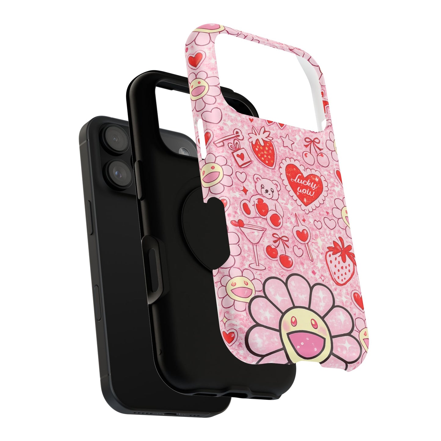 Cute Pink Kawaii Floral Phone Case — Impact-Resistant