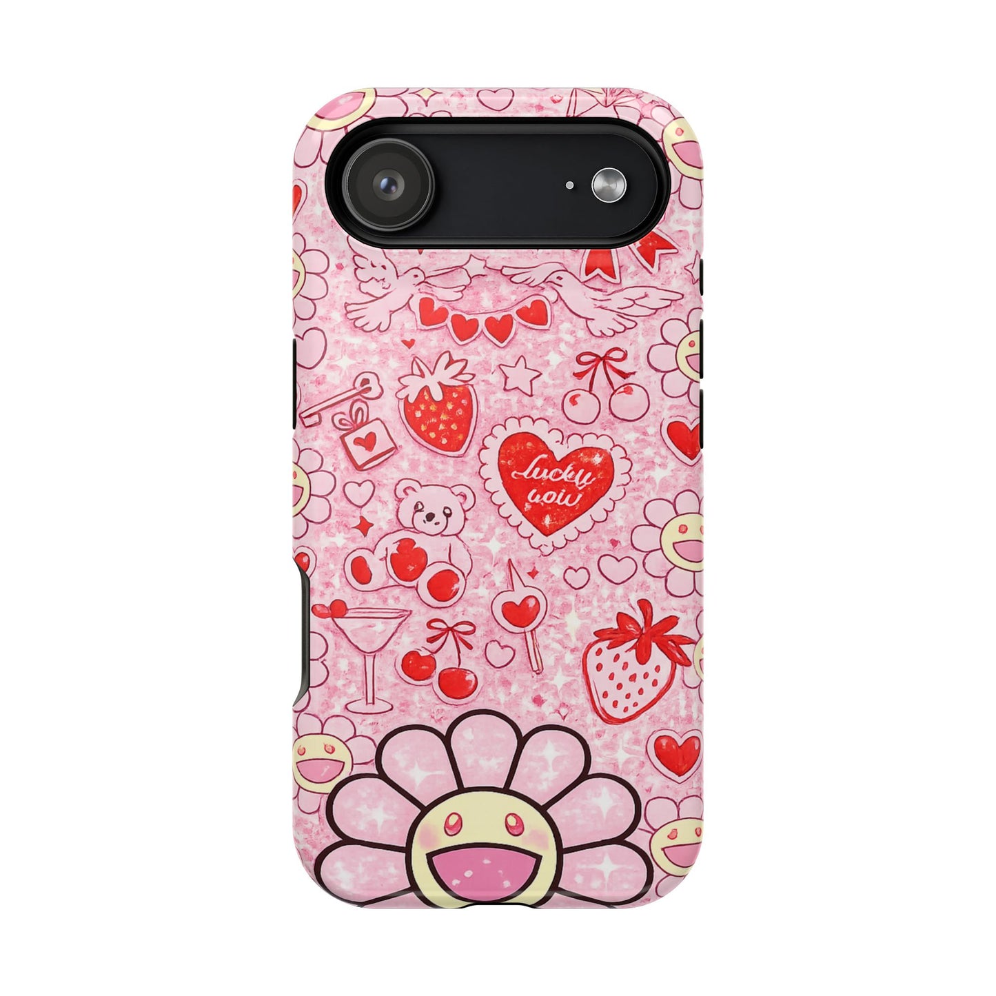 Cute Pink Kawaii Floral Phone Case — Impact-Resistant