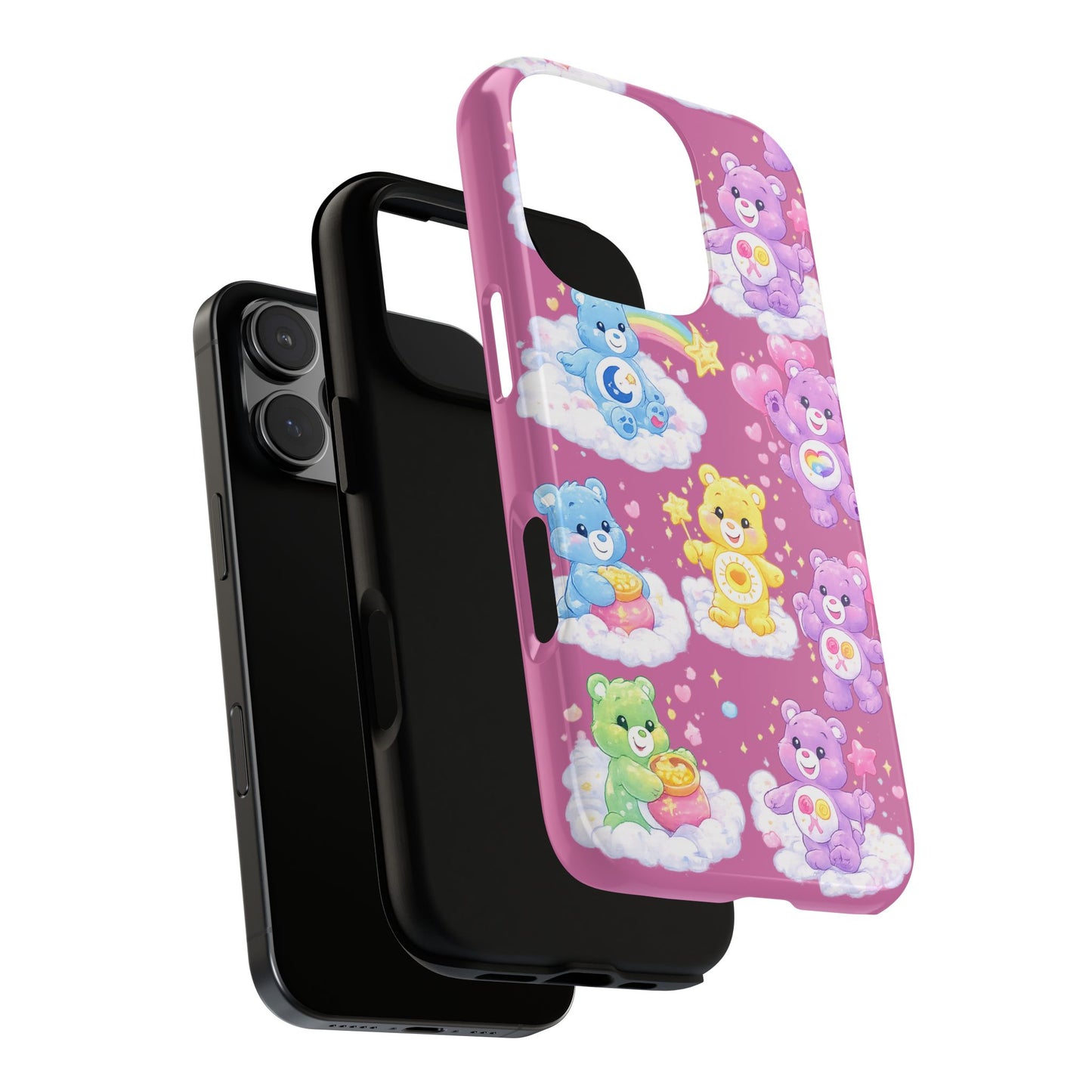Cute Care Bears Tough Phone Case – Colorful Cloud Pattern, 'Tough Cases'