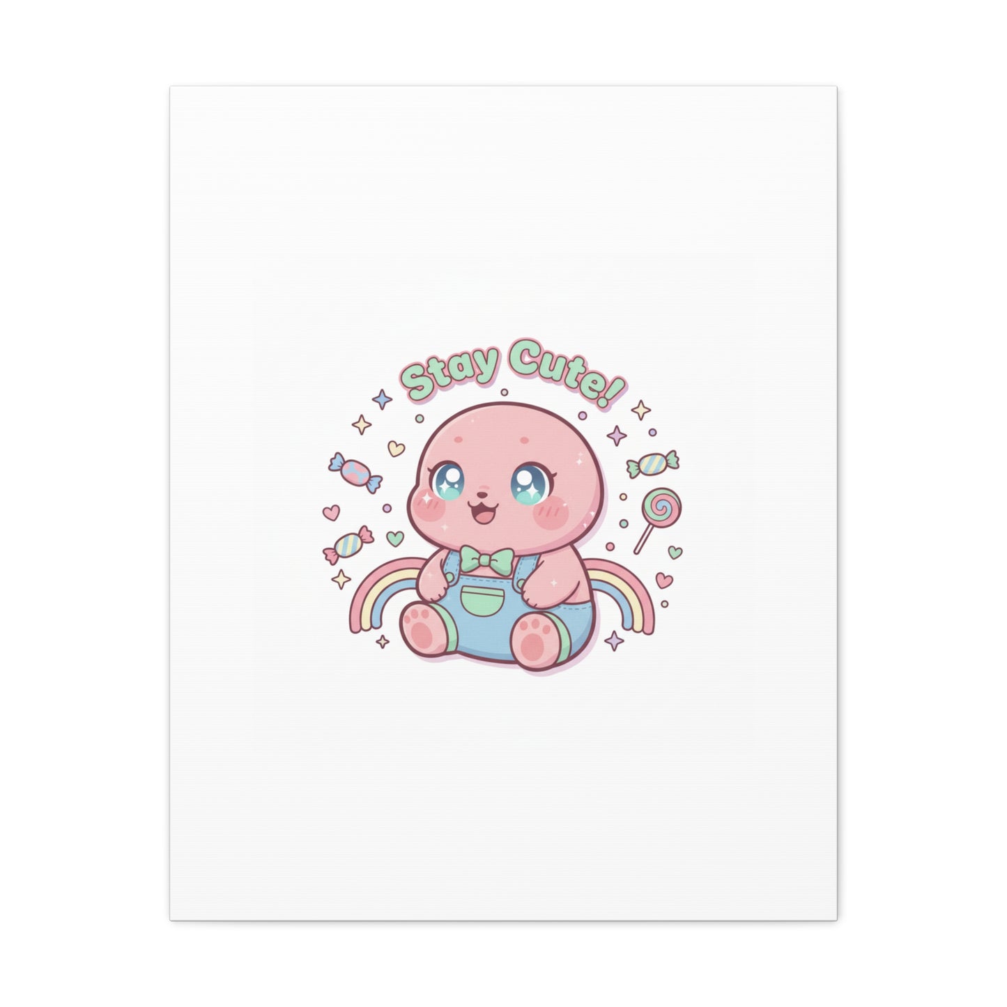 Stay Cute Kawaii Octopus Canvas | Cutecore Pastel, Candy kawaii art