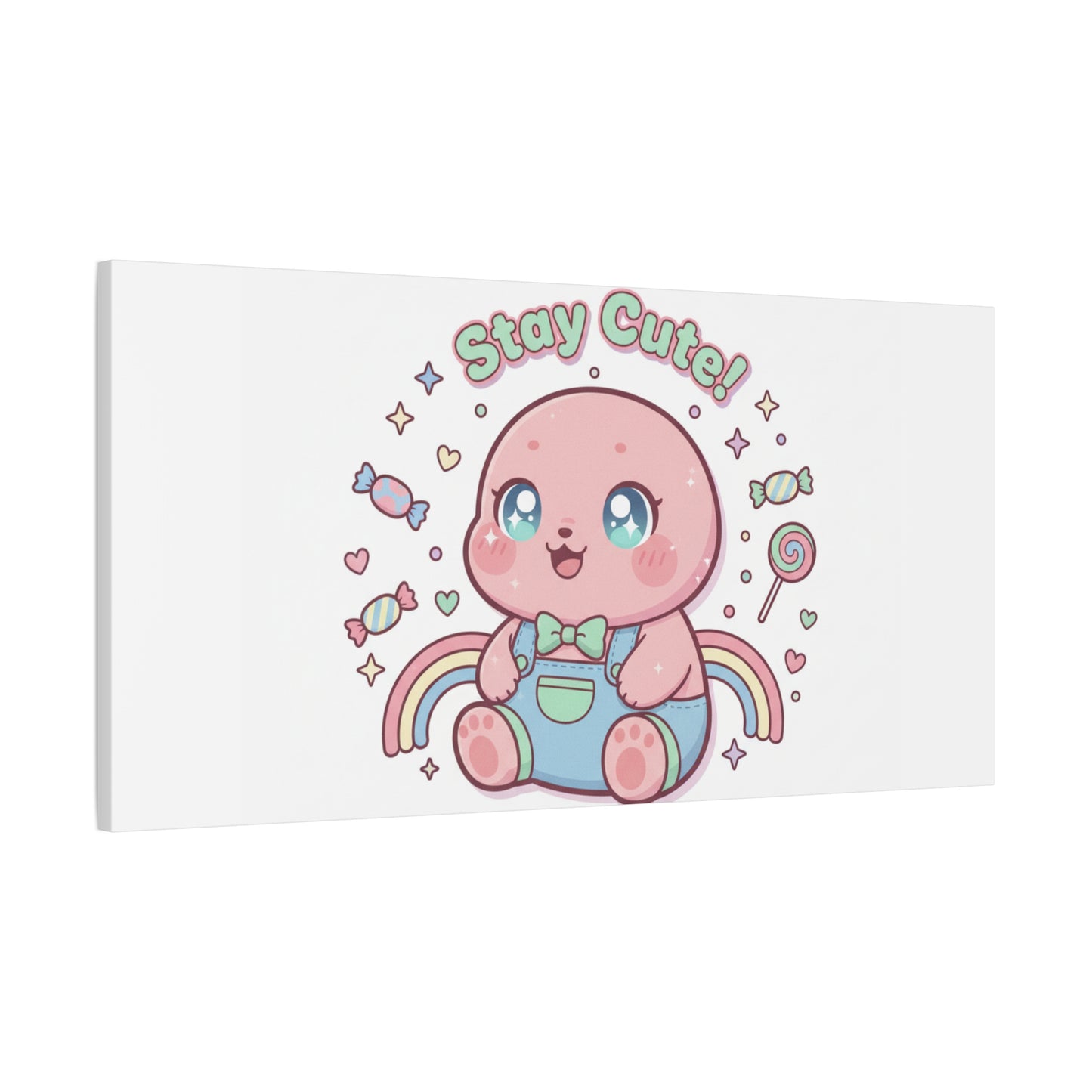 Stay Cute Kawaii Octopus Canvas | Cutecore Pastel, Candy kawaii art