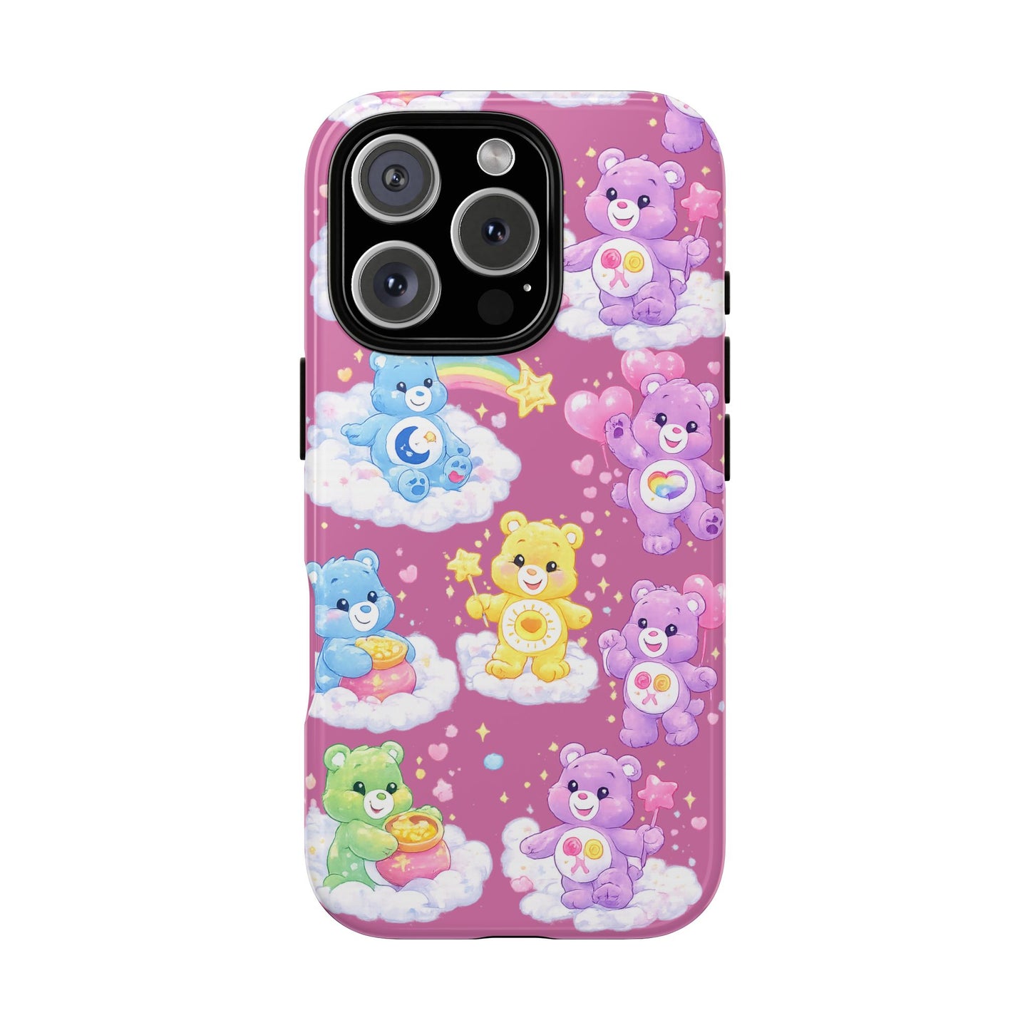 Cute Care Bears Tough Phone Case – Colorful Cloud Pattern, 'Tough Cases'