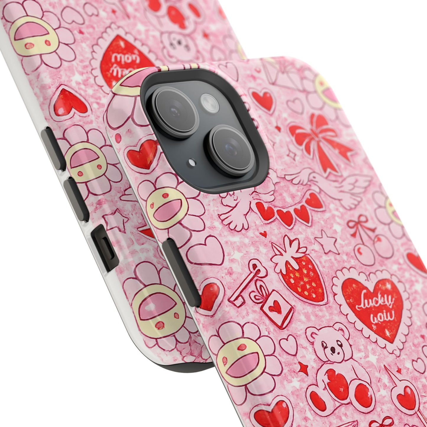 Cute Pink Kawaii Floral Phone Case — Impact-Resistant