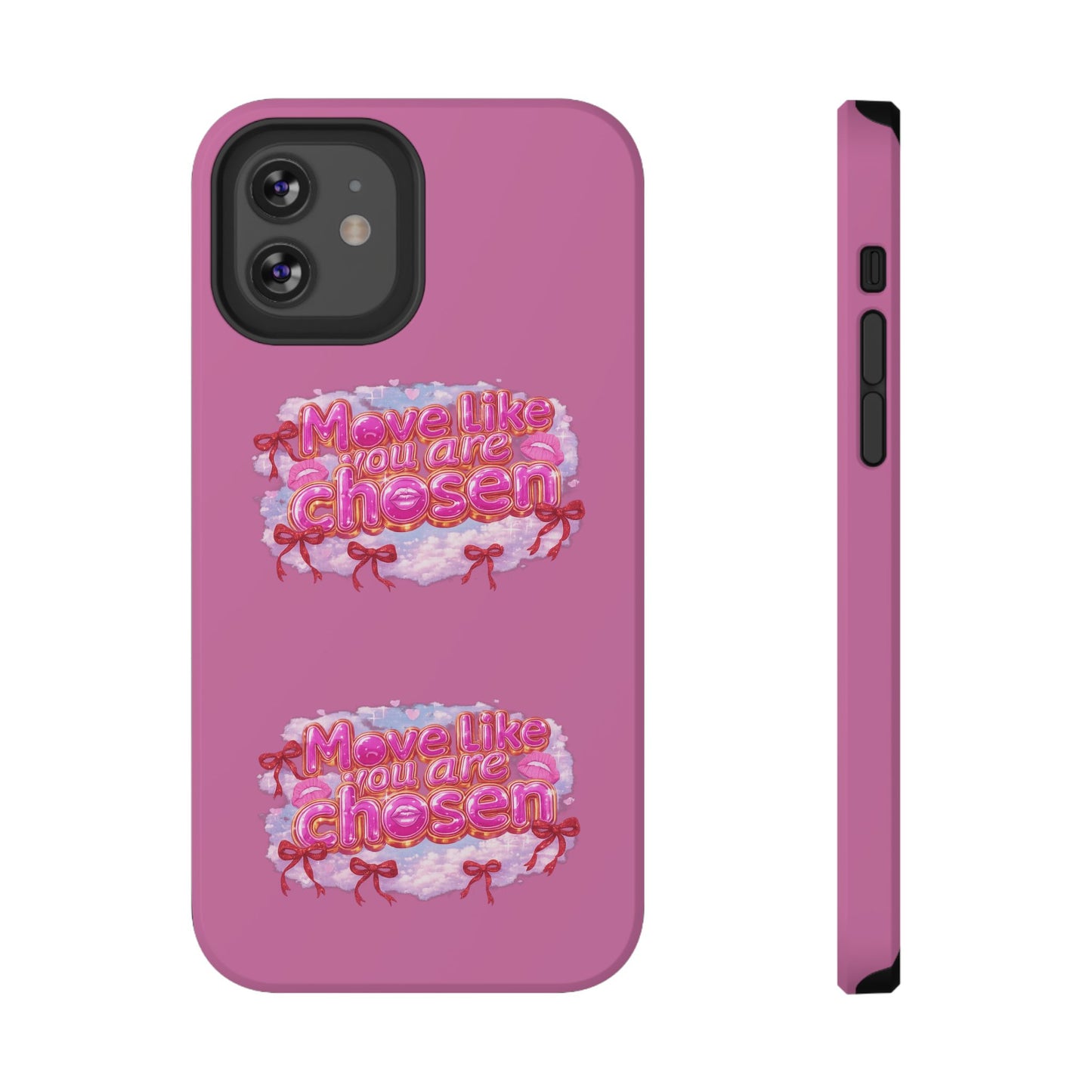 Impact-Resistant Phone Case — “Move Like You Are Chosen” Pink Floral Design