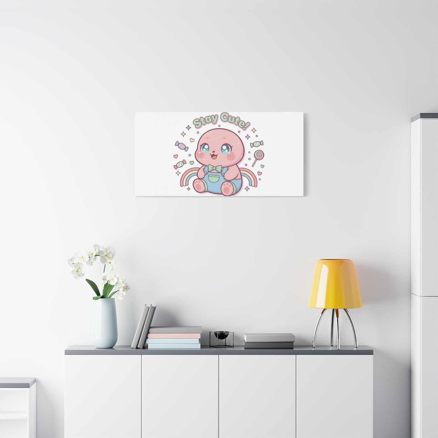 Stay Cute Kawaii Octopus Canvas | Cutecore Pastel, Candy kawaii art