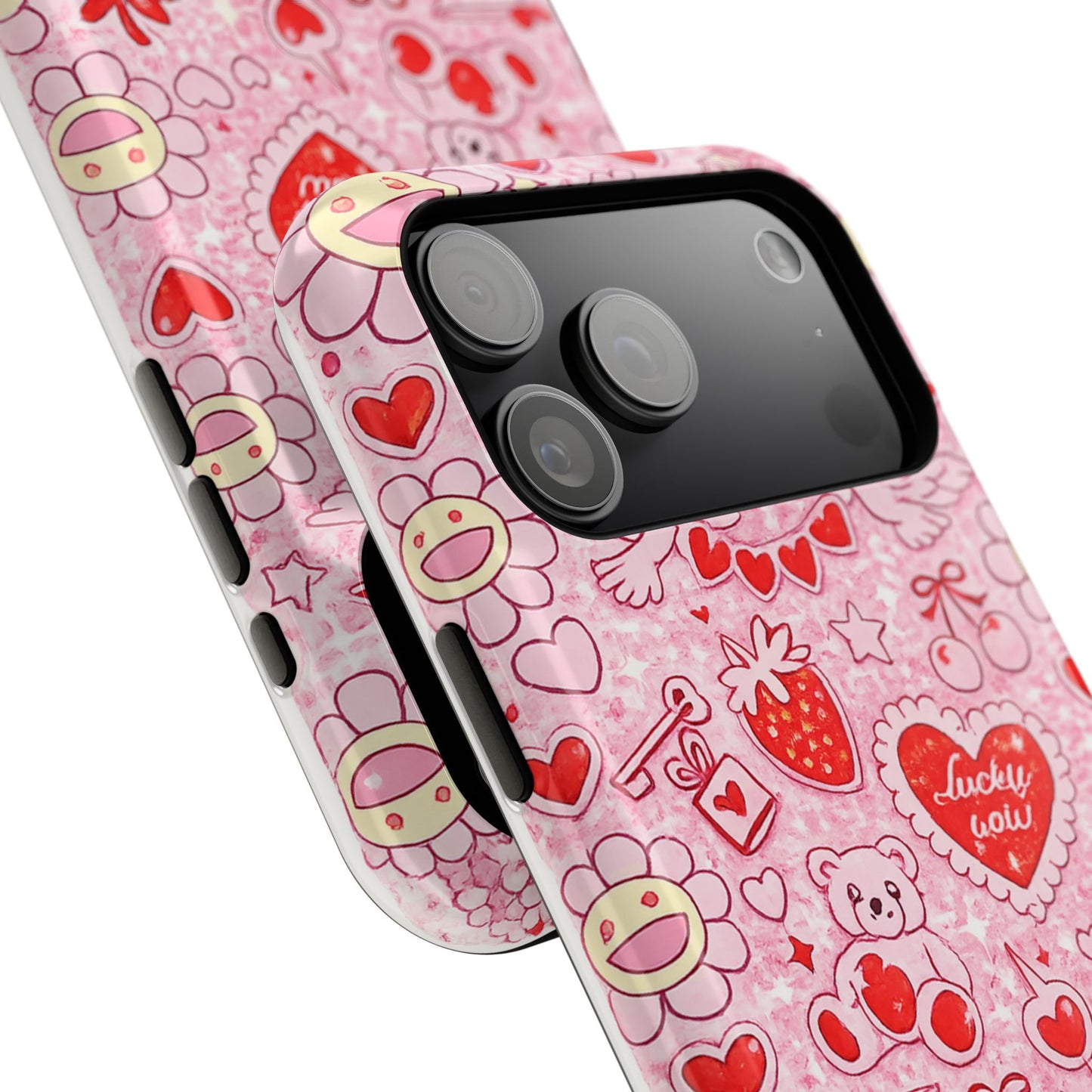 Cute Pink Kawaii Floral Phone Case — Impact-Resistant
