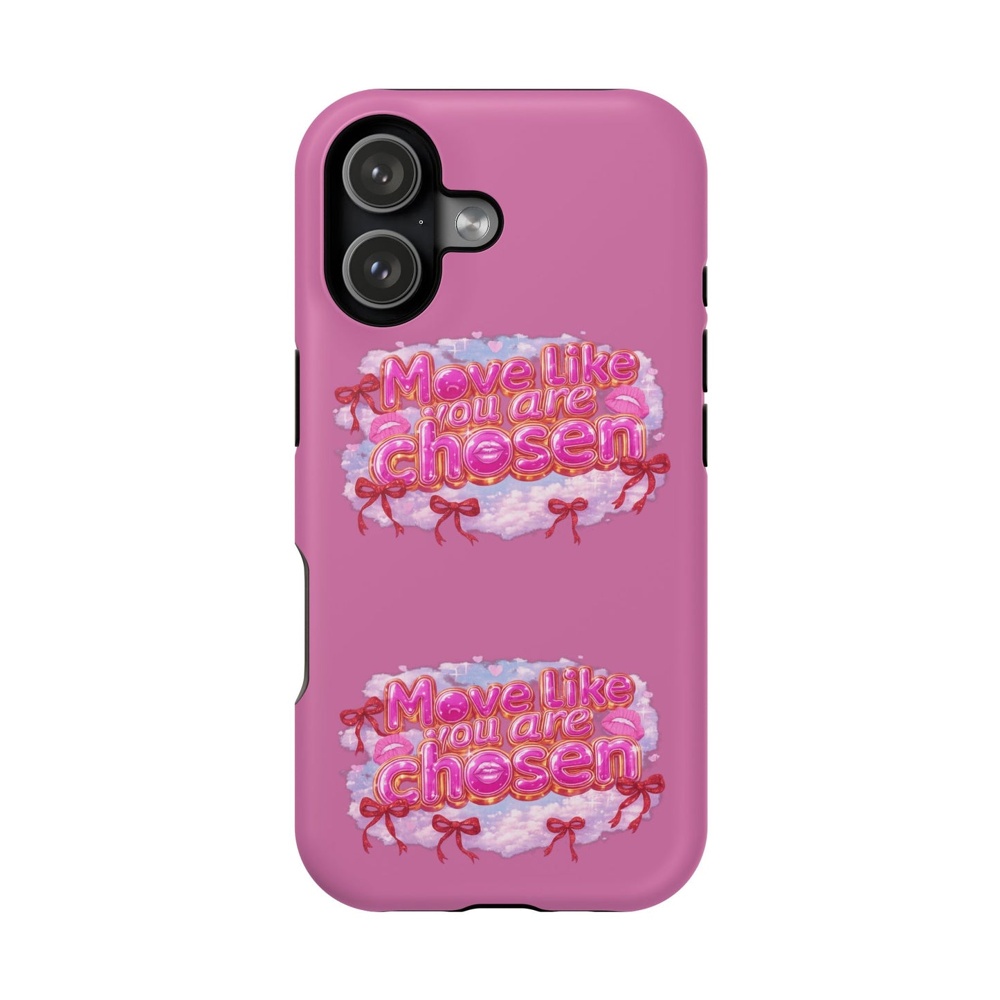 Impact-Resistant Phone Case — “Move Like You Are Chosen” Pink Floral Design