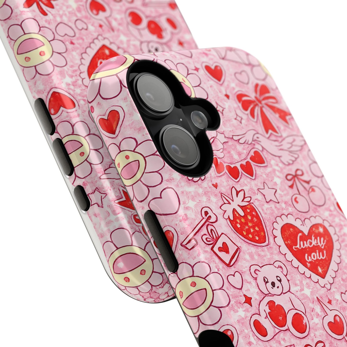 Cute Pink Kawaii Floral Phone Case — Impact-Resistant