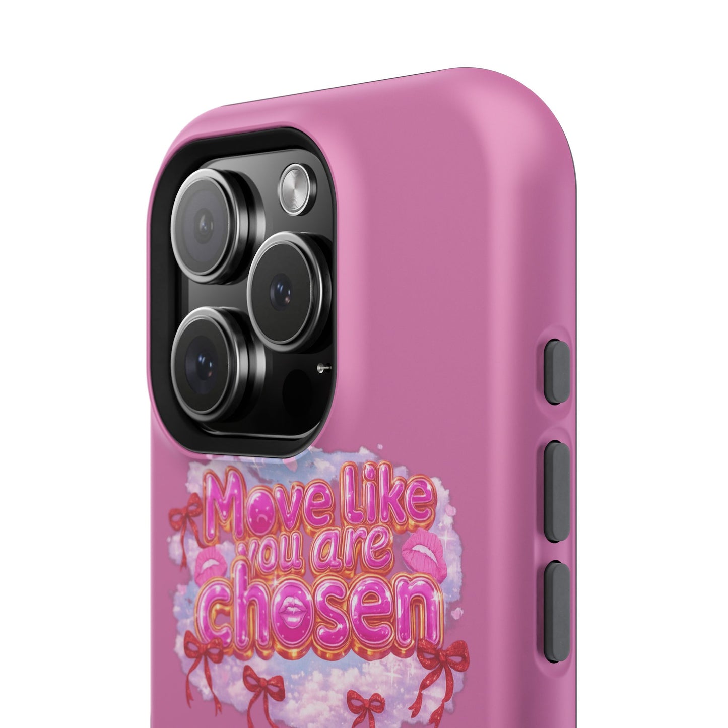 Impact-Resistant Phone Case — “Move Like You Are Chosen” Pink Floral Design