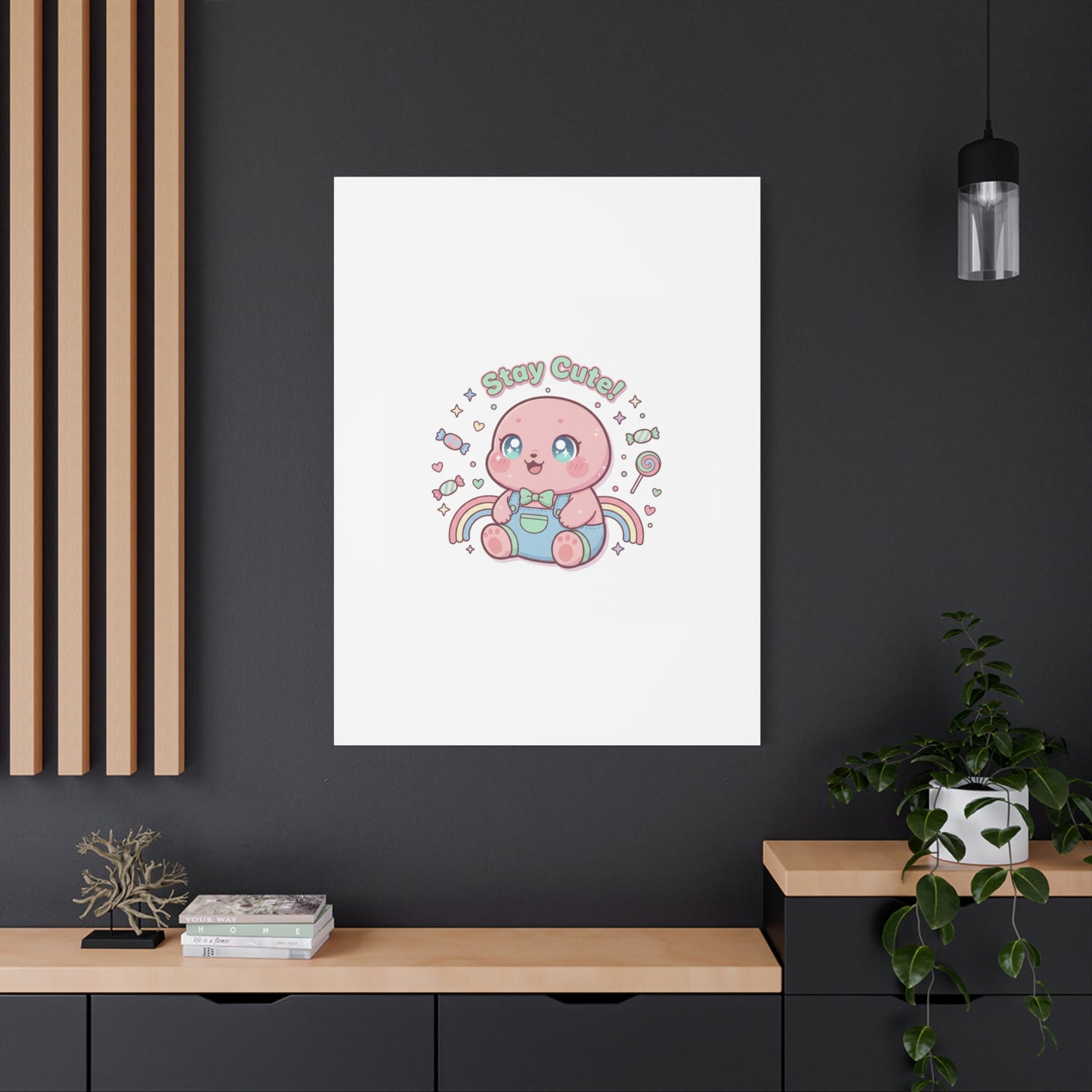 Stay Cute Kawaii Octopus Canvas | Cutecore Pastel, Candy kawaii art