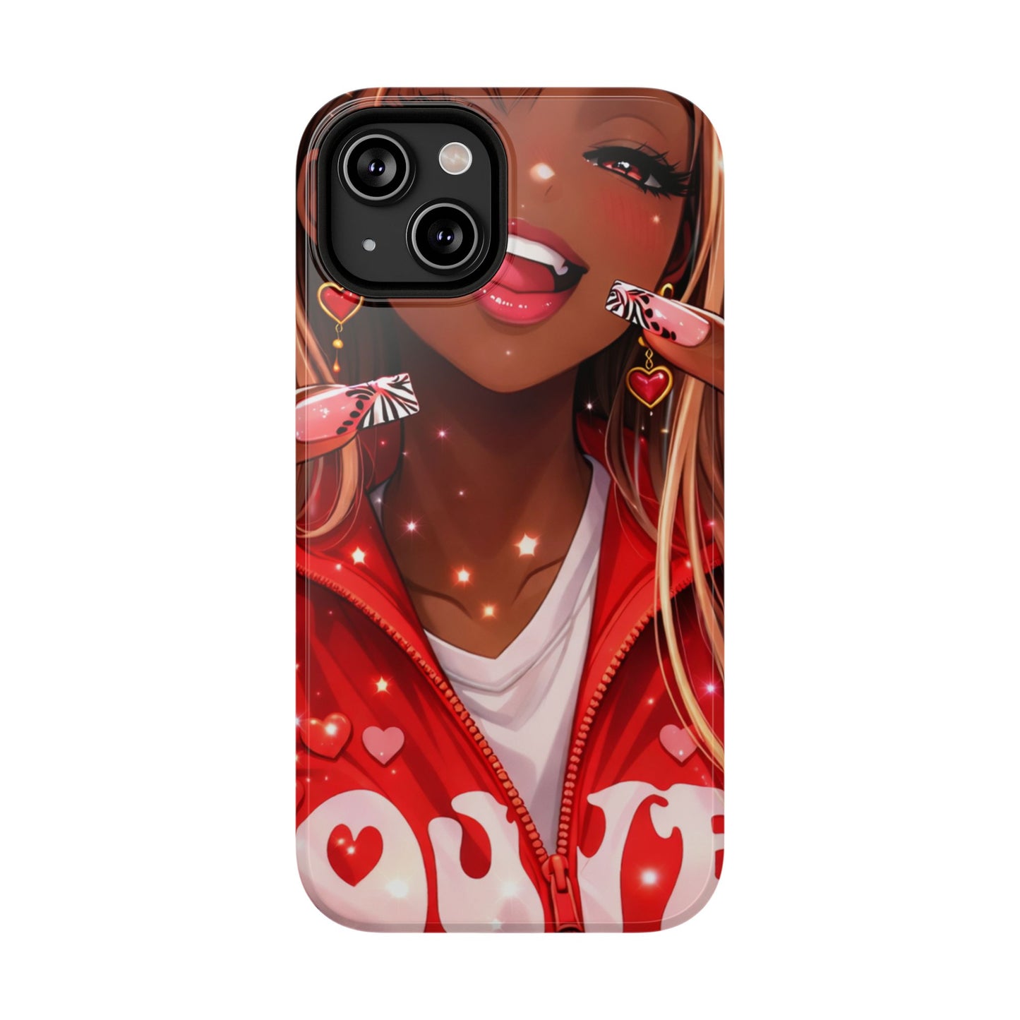 Love Phone Case — Red Heart Jacket Impact-Resistant Case