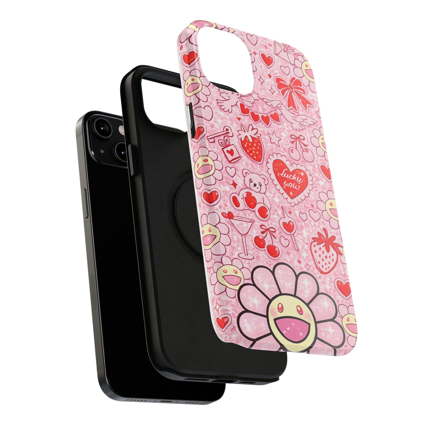 Cute Pink Kawaii Floral Phone Case — Impact-Resistant