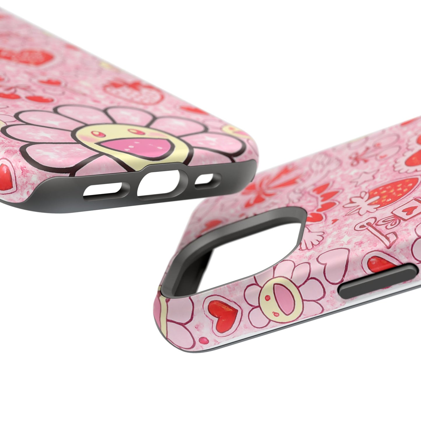 Cute Pink Kawaii Floral Phone Case — Impact-Resistant