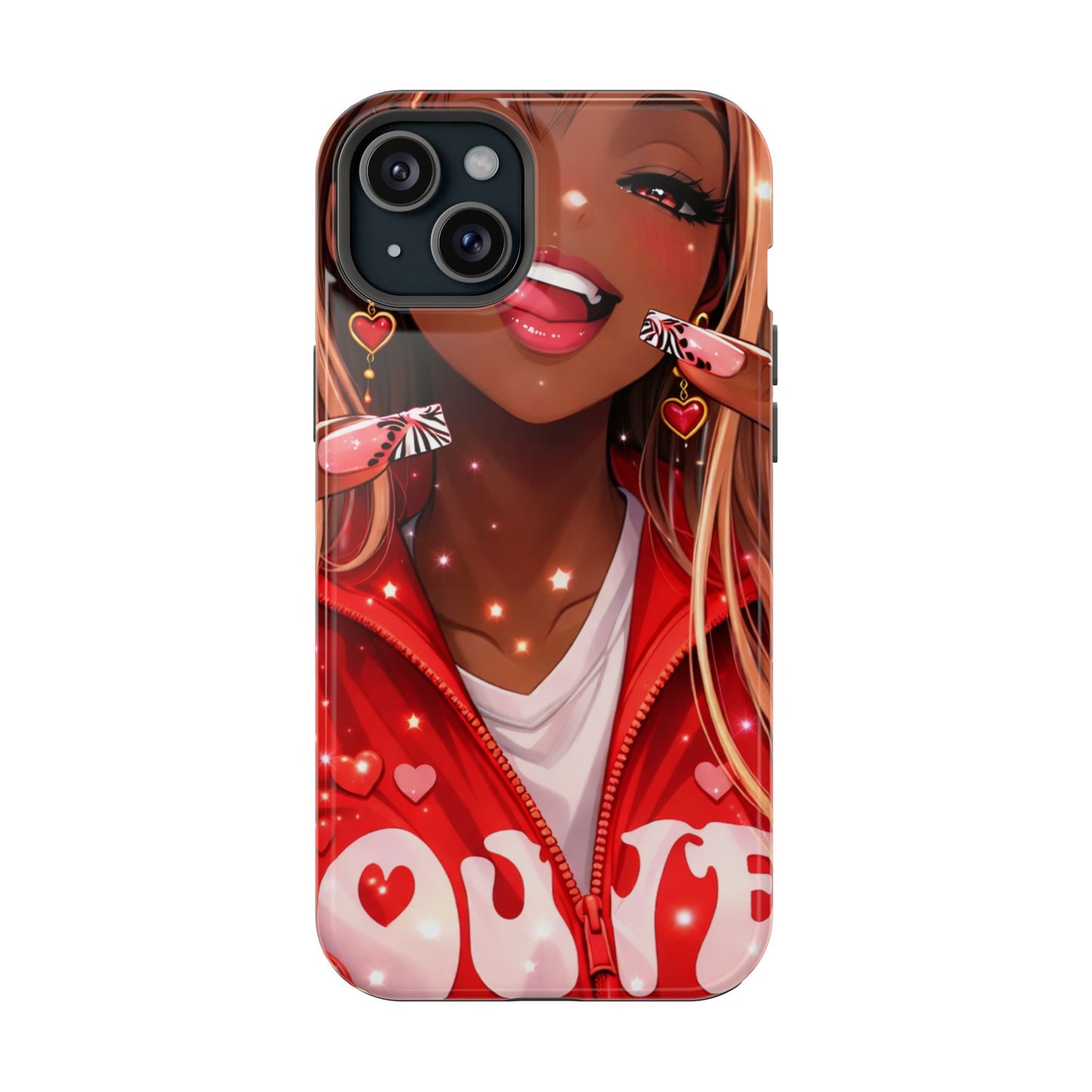 Love Phone Case — Red Heart Jacket Impact-Resistant Case