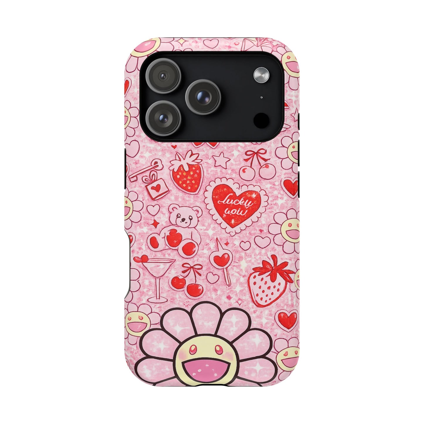 Cute Pink Kawaii Floral Phone Case — Impact-Resistant