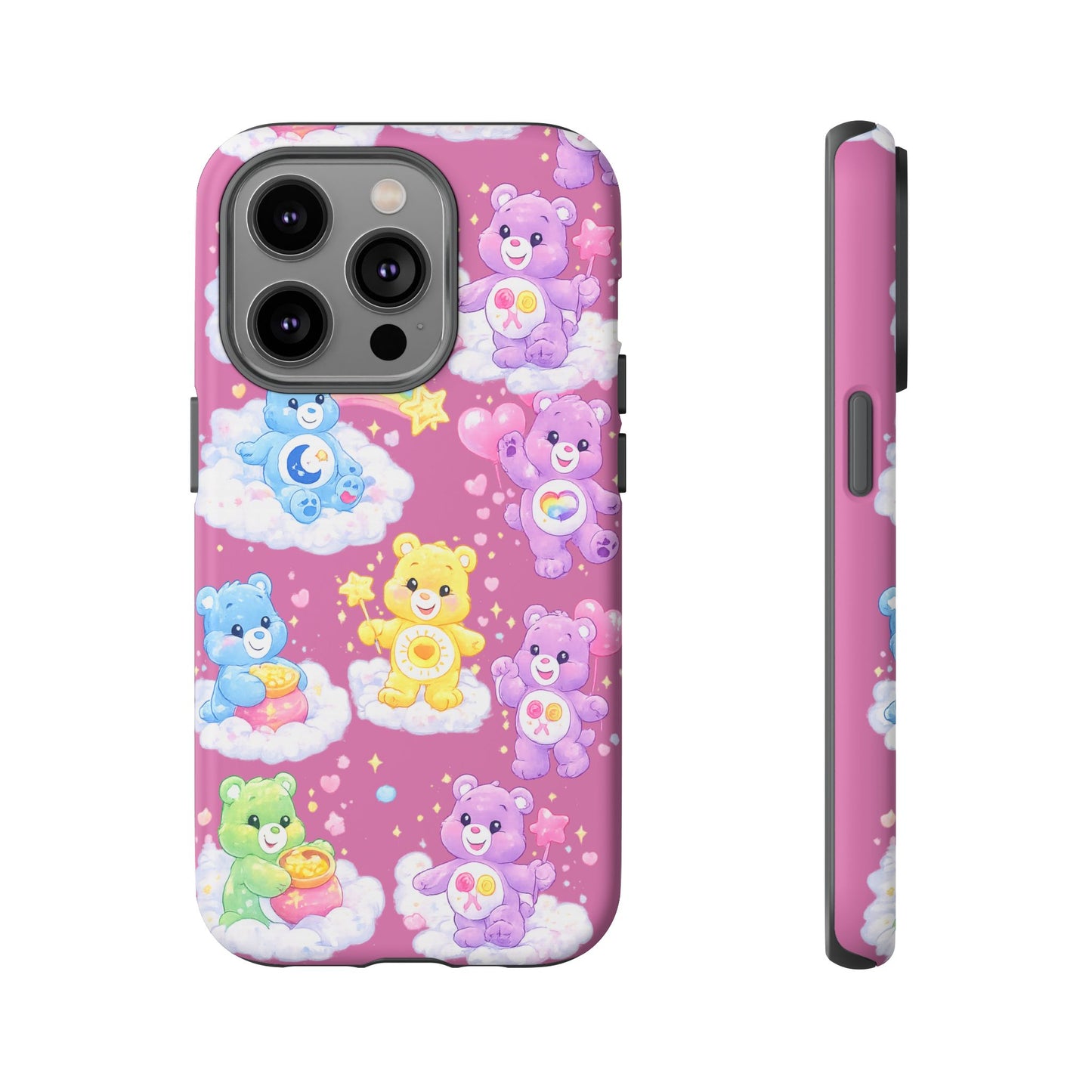 Cute Care Bears Tough Phone Case – Colorful Cloud Pattern, 'Tough Cases'