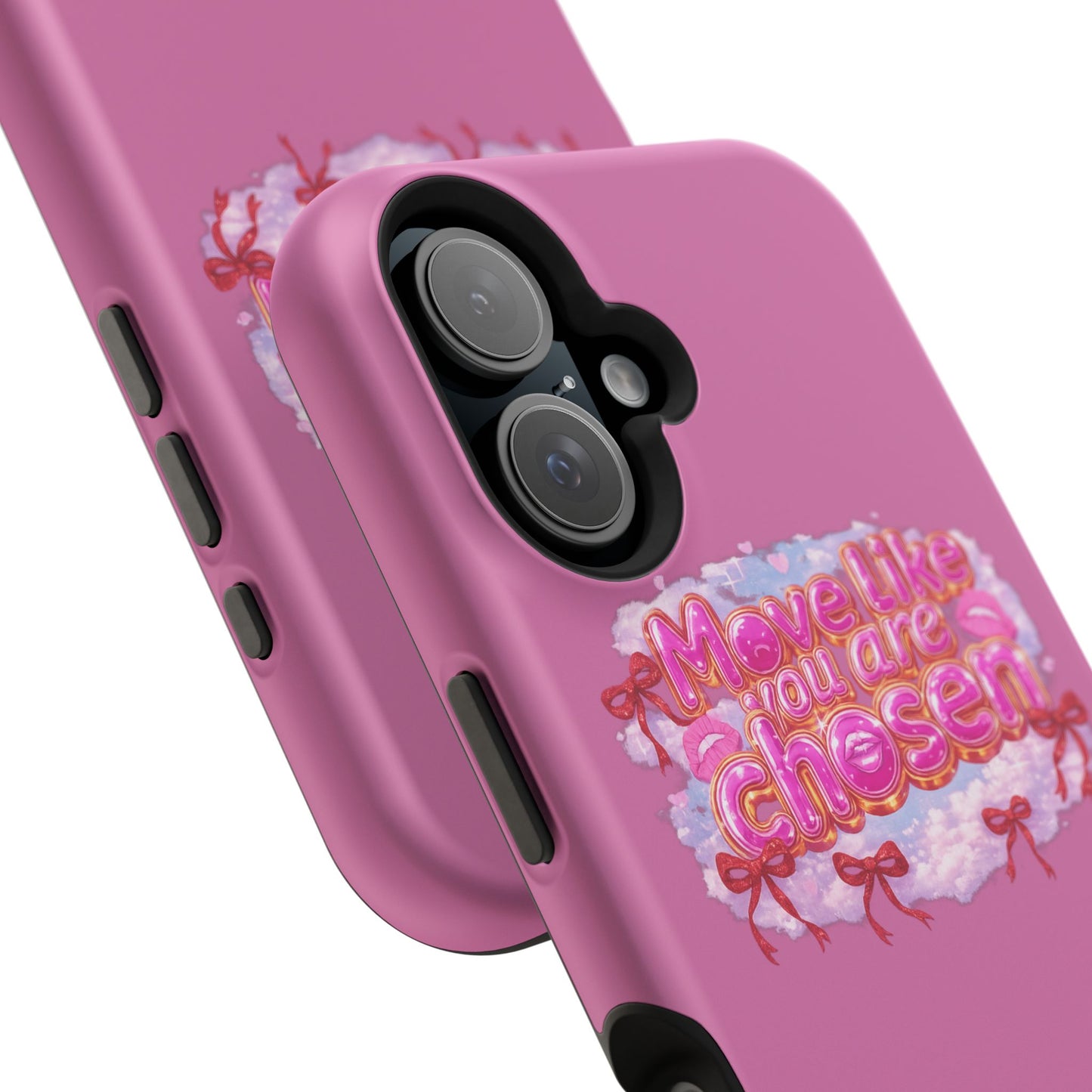 Impact-Resistant Phone Case — “Move Like You Are Chosen” Pink Floral Design