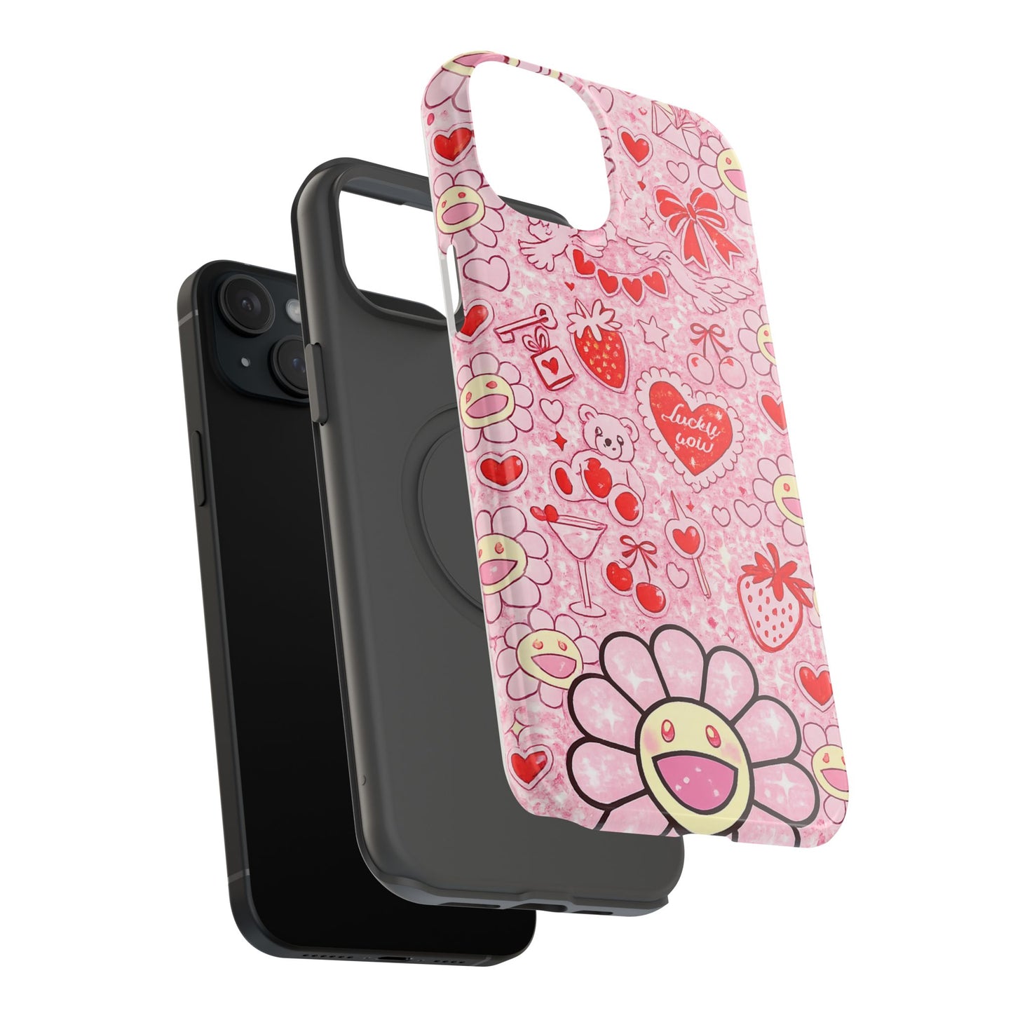 Cute Pink Kawaii Floral Phone Case — Impact-Resistant