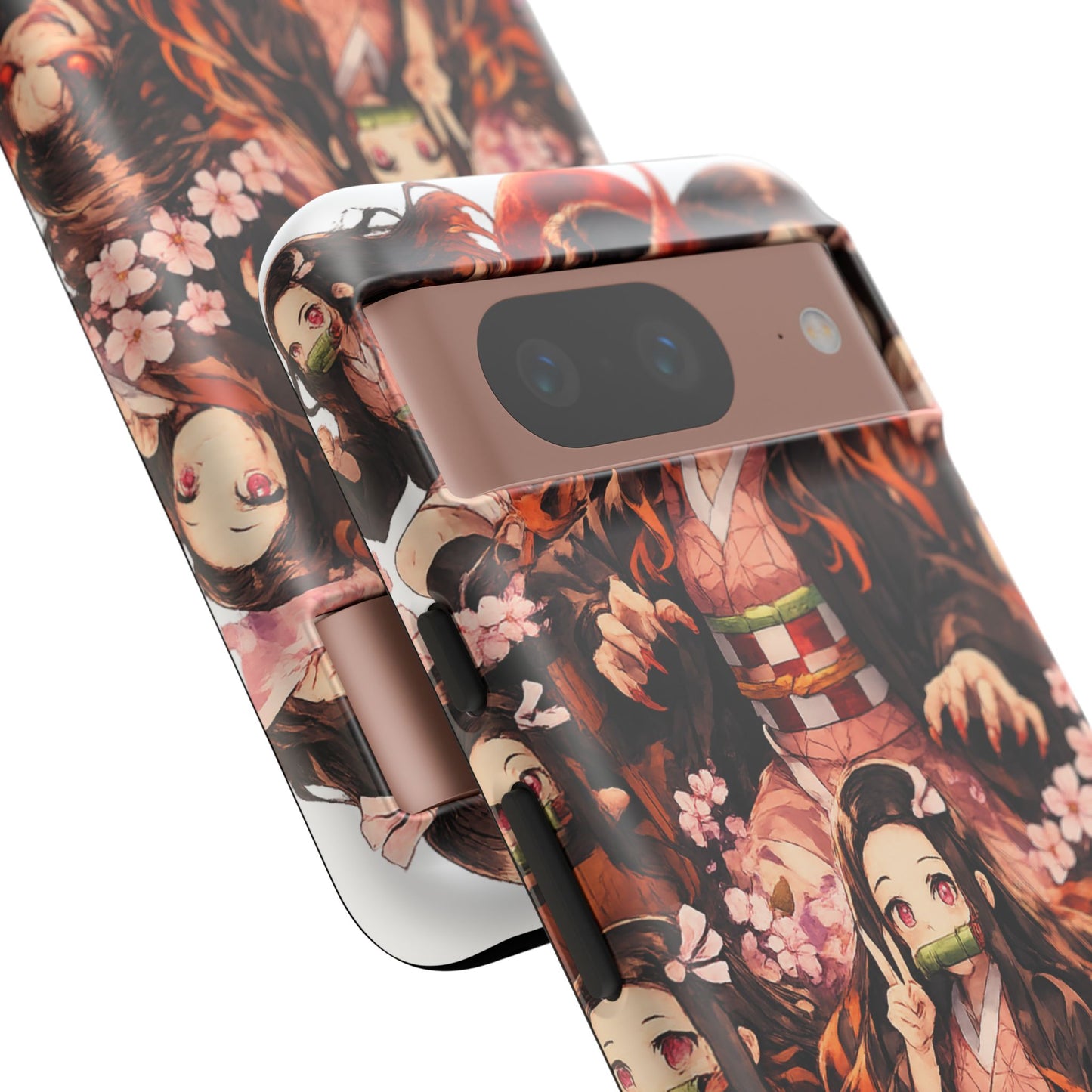 Anime Phone Case — Floral Nezuko Pattern Tough Case