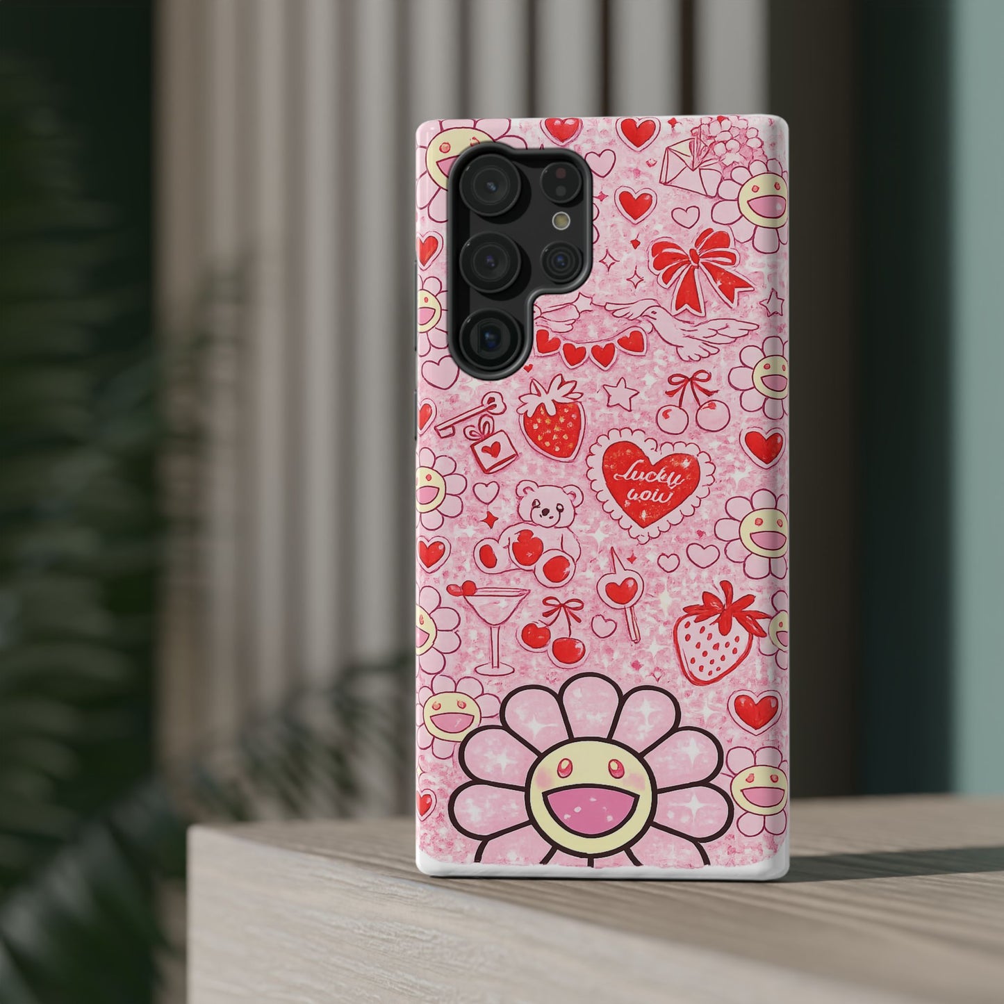 Cute Pink Kawaii Floral Phone Case — Impact-Resistant