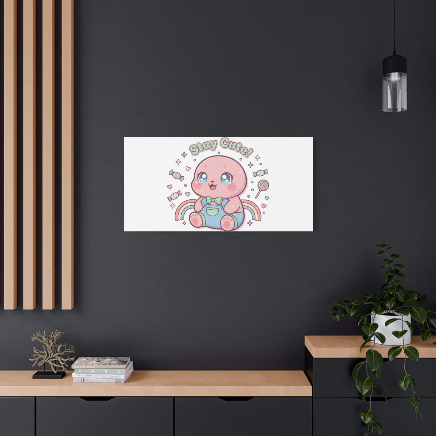 Stay Cute Kawaii Octopus Canvas | Cutecore Pastel, Candy kawaii art